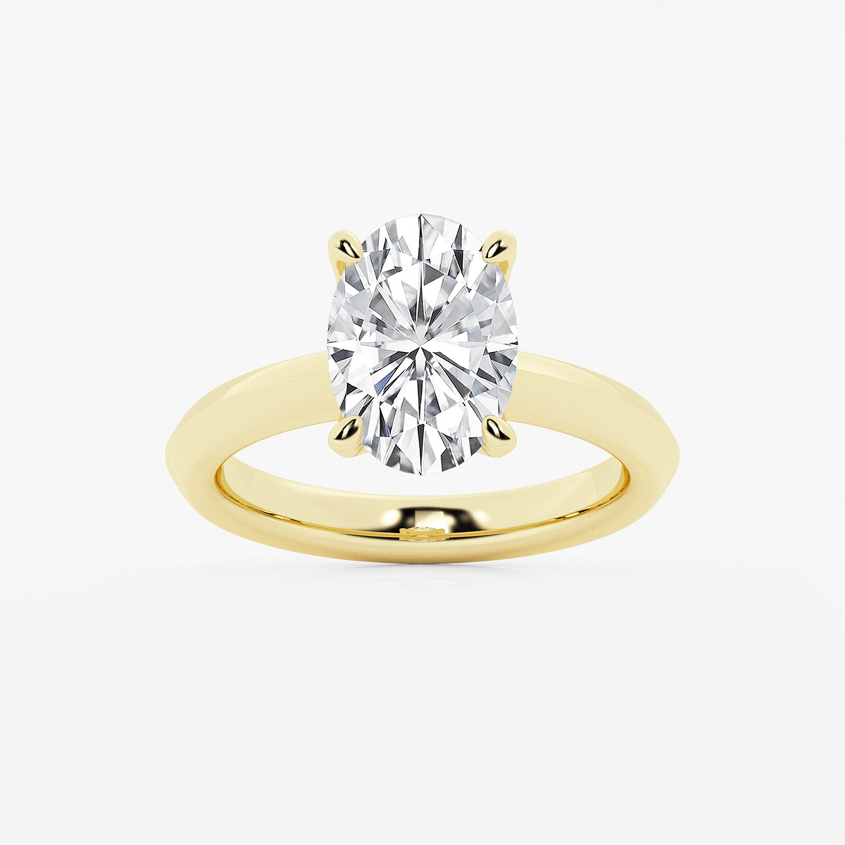 3 ctw Oval Lab Grown Diamond Knife Edge Solitaire Engagement Ring
