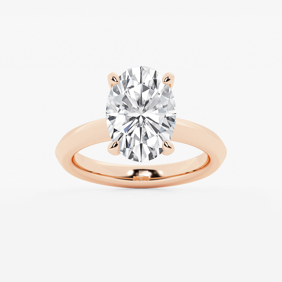4 ctw Oval Lab Grown Diamond Knife Edge Solitaire Engagement Ring