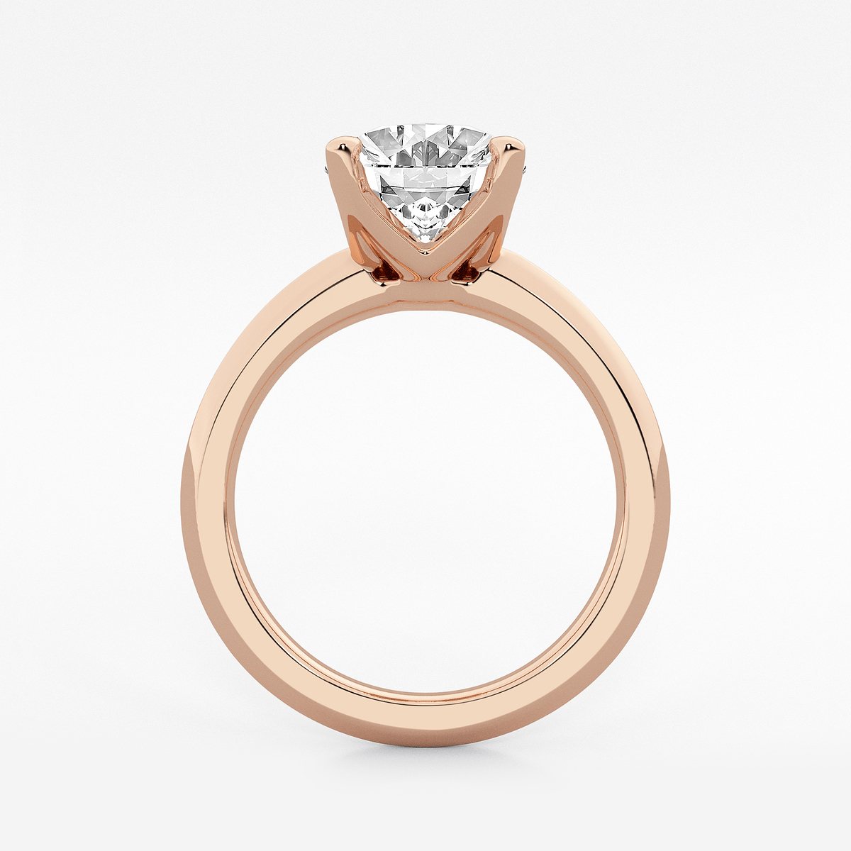 Additional Image 1 for  4 ctw Oval Lab Grown Diamond Knife Edge Solitaire Engagement Ring