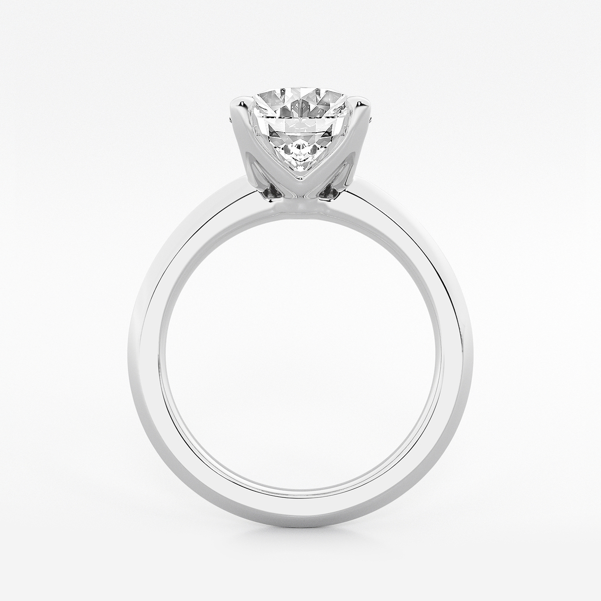 Additional Image 1 for  4 ctw Oval Lab Grown Diamond Knife Edge Solitaire Engagement Ring
