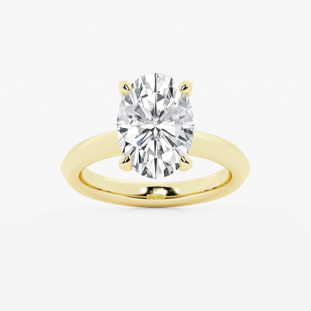 4 ctw Oval Lab Grown Diamond Knife Edge Solitaire Engagement Ring