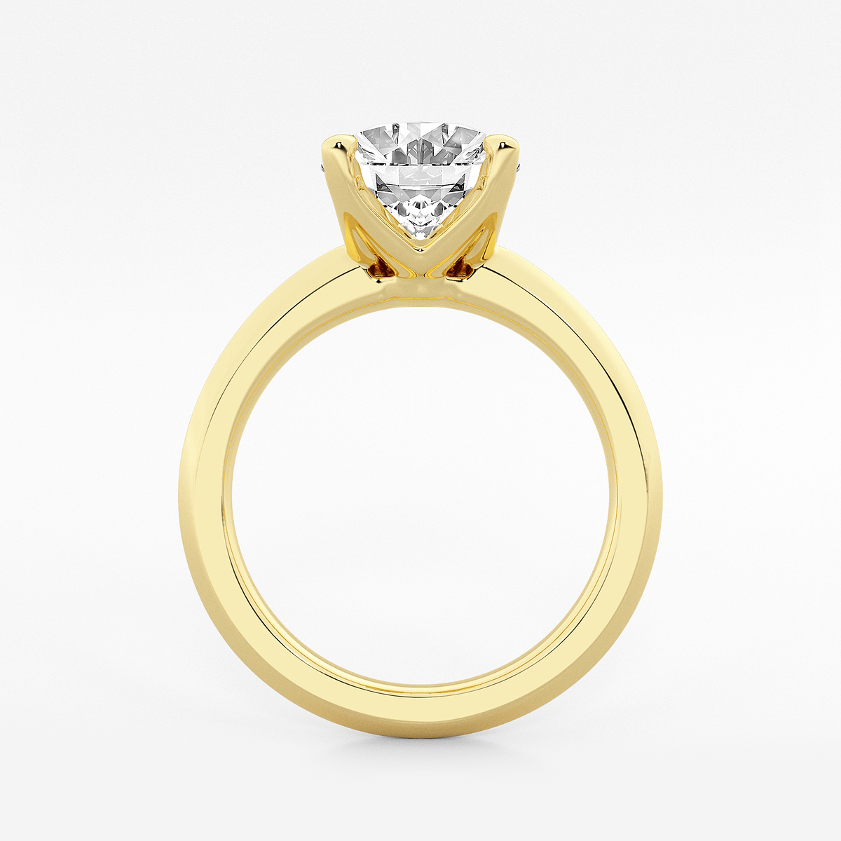 Additional Image 1 for  4 ctw Oval Lab Grown Diamond Knife Edge Solitaire Engagement Ring