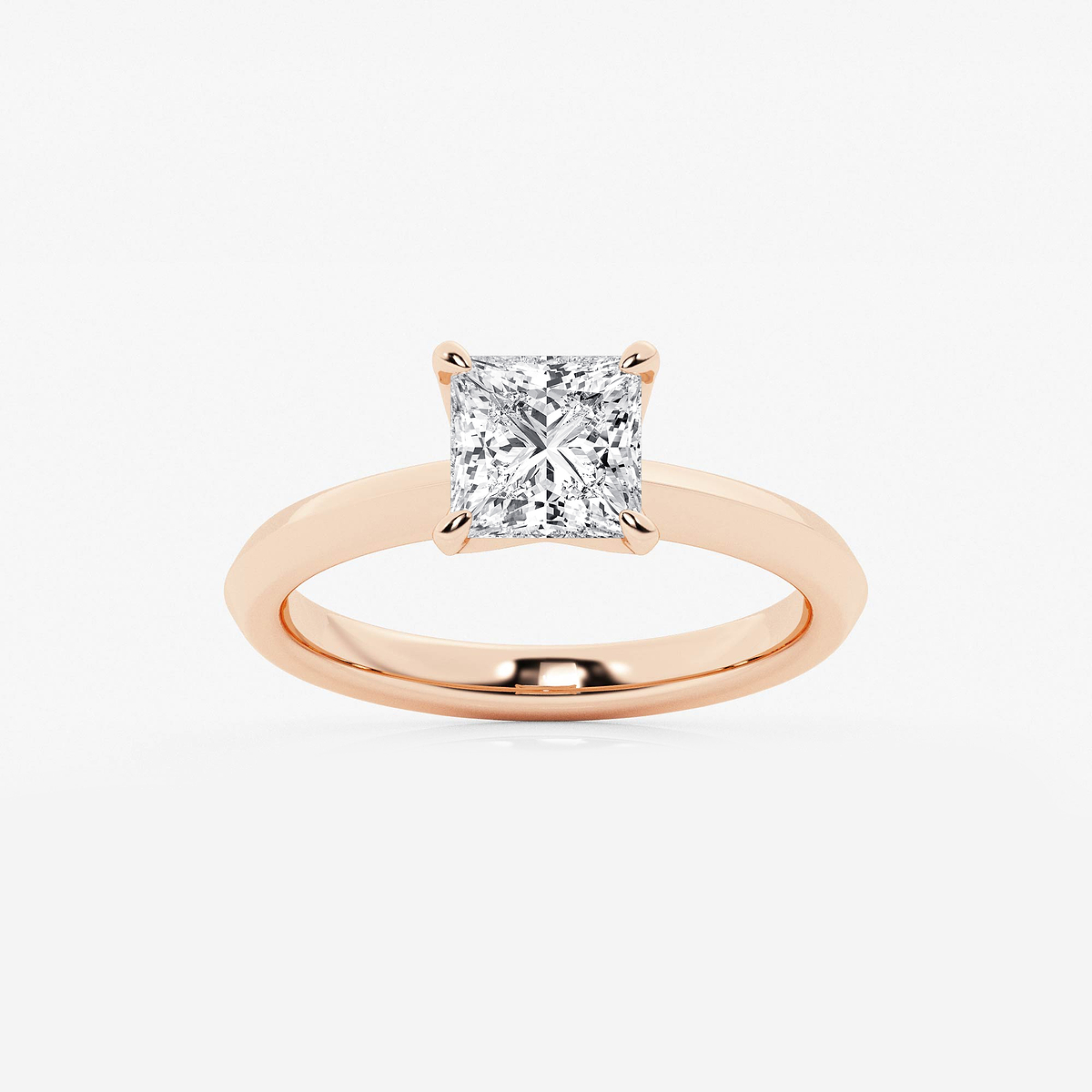 1 1/2 ctw Princess Lab Grown Diamond Knife Edge Solitaire Engagement Ring