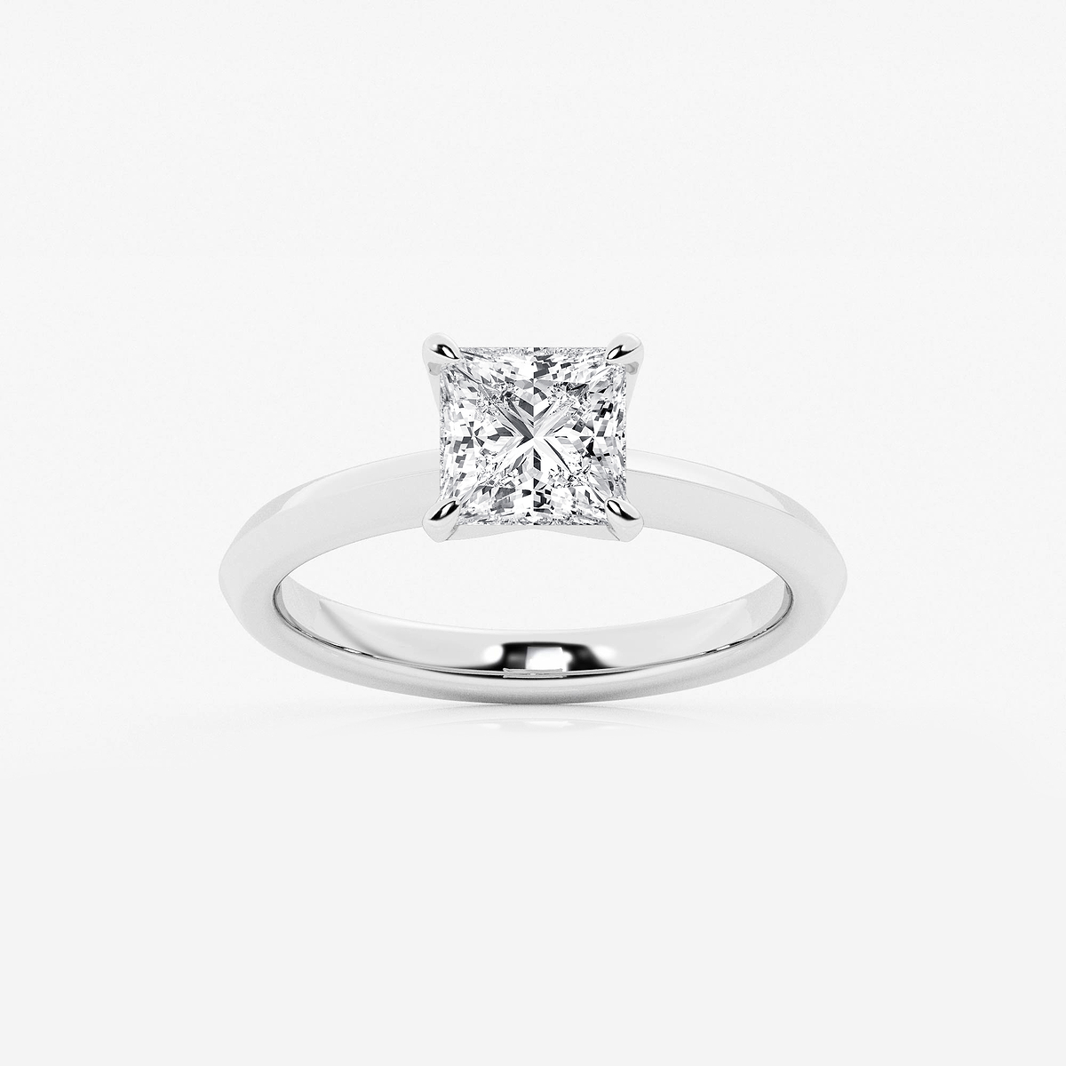 1 1/2 ctw Princess Lab Grown Diamond Knife Edge Solitaire Engagement Ring