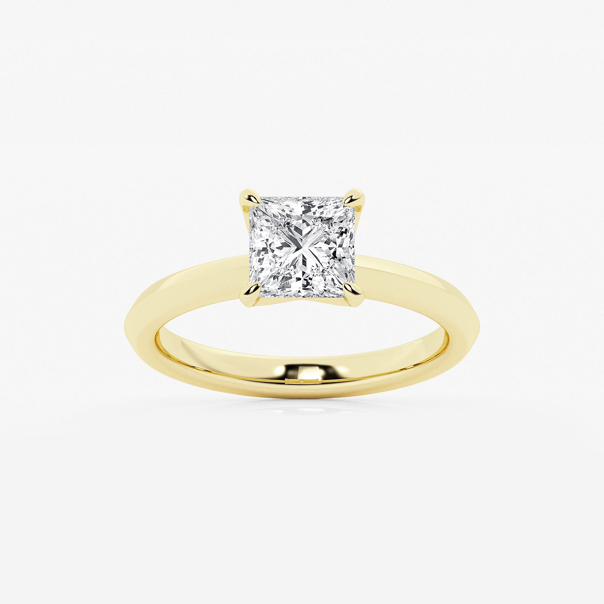 1 1/2 ctw Princess Lab Grown Diamond Knife Edge Solitaire Engagement Ring