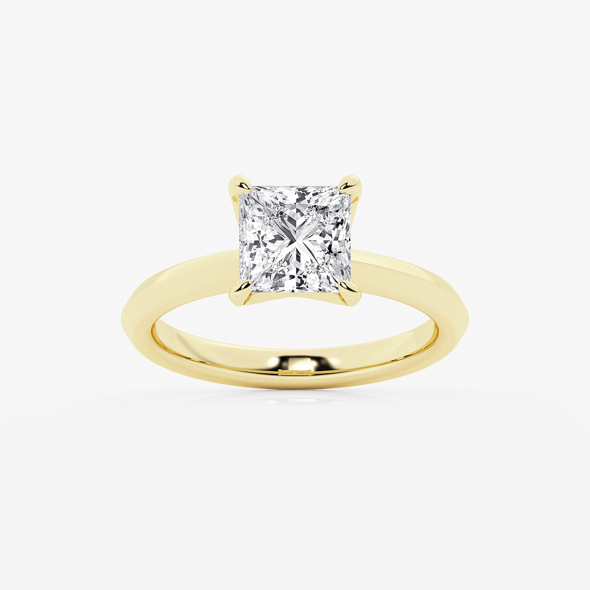 2 ctw Princess Lab Grown Diamond Knife Edge Solitaire Engagement Ring