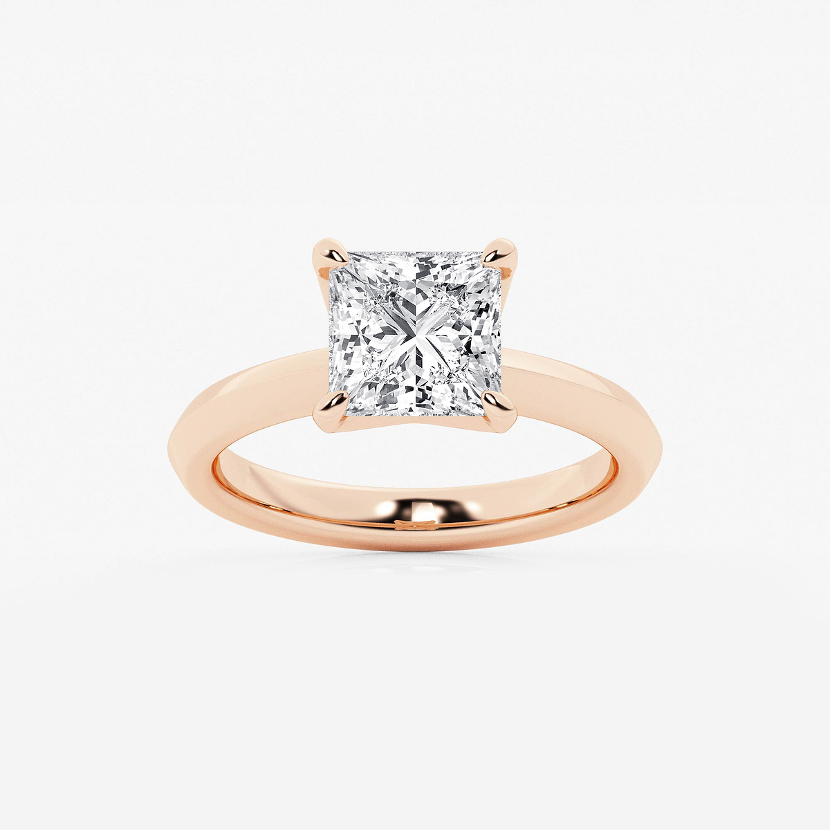 2 1/2 ctw Princess Lab Grown Diamond Knife Edge Solitaire Engagement Ring