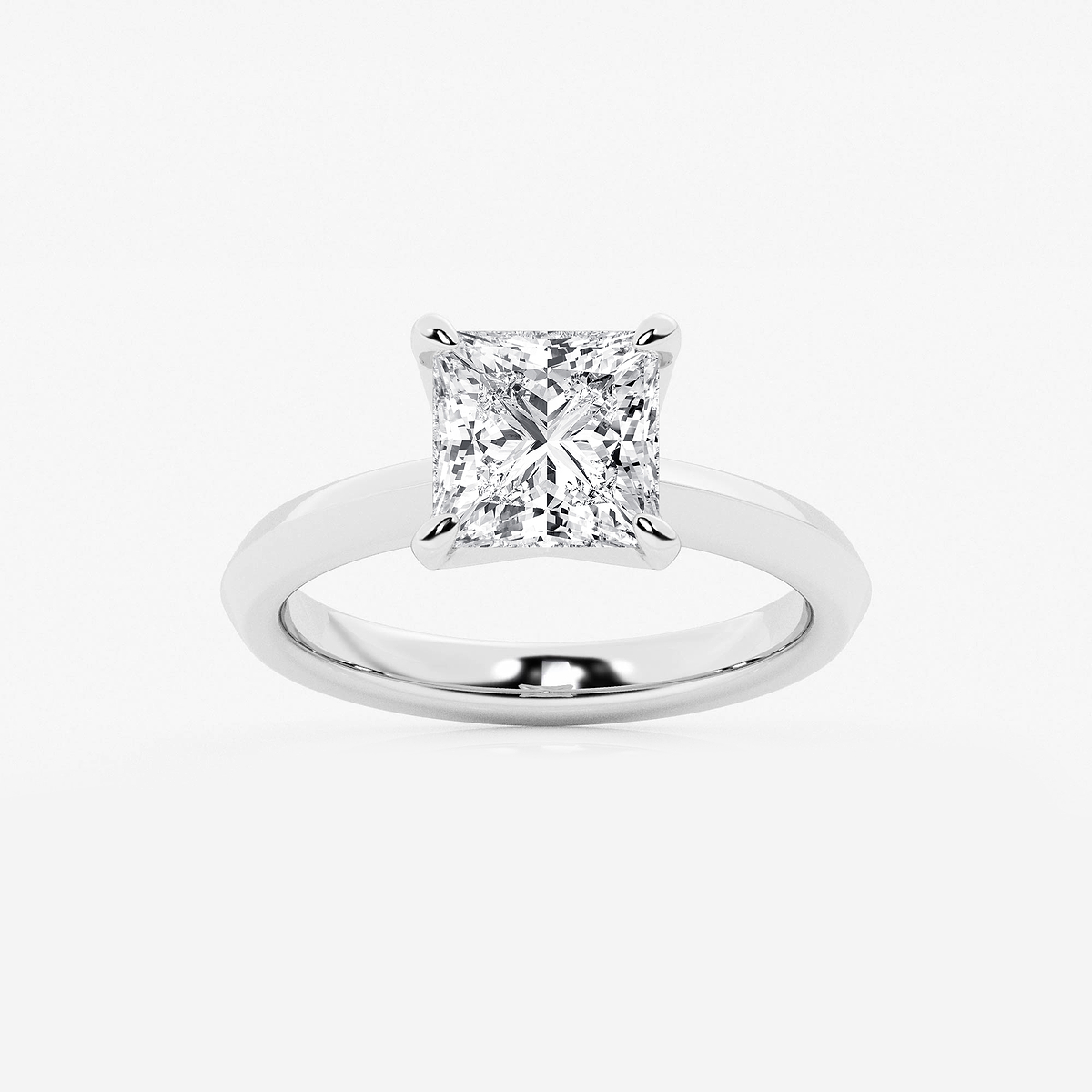 2 1/2 ctw Princess Lab Grown Diamond Knife Edge Solitaire Engagement Ring