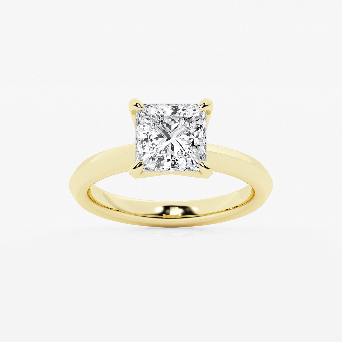 2 1/2 ctw Princess Lab Grown Diamond Knife Edge Solitaire Engagement Ring