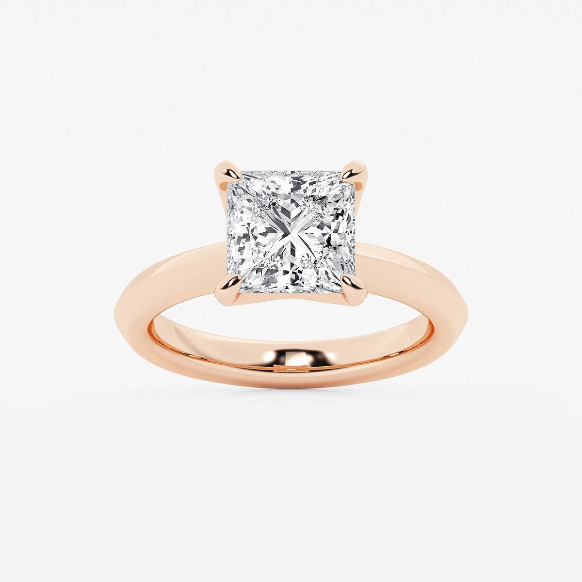 3 ctw Princess Lab Grown Diamond Knife Edge Solitaire Engagement Ring