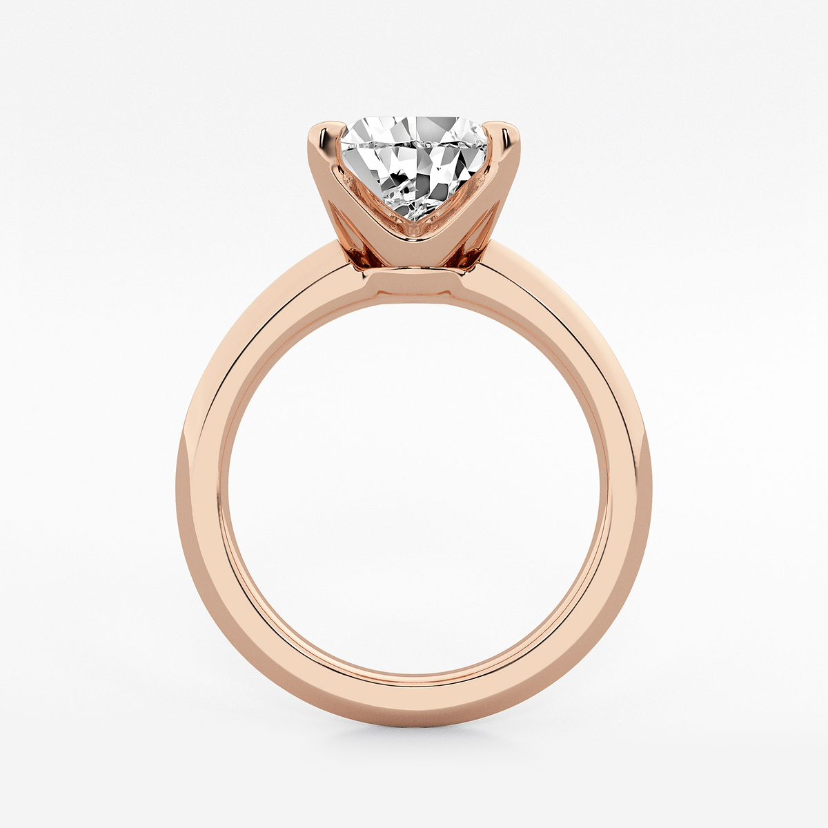 Additional Image 1 for  3 ctw Princess Lab Grown Diamond Knife Edge Solitaire Engagement Ring