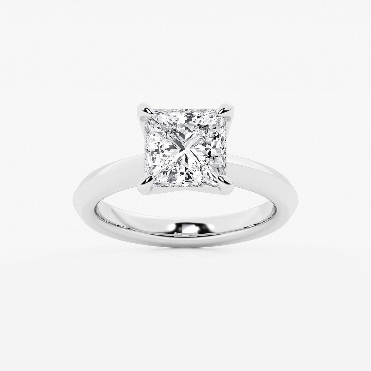 3 ctw Princess Lab Grown Diamond Knife Edge Solitaire Engagement Ring