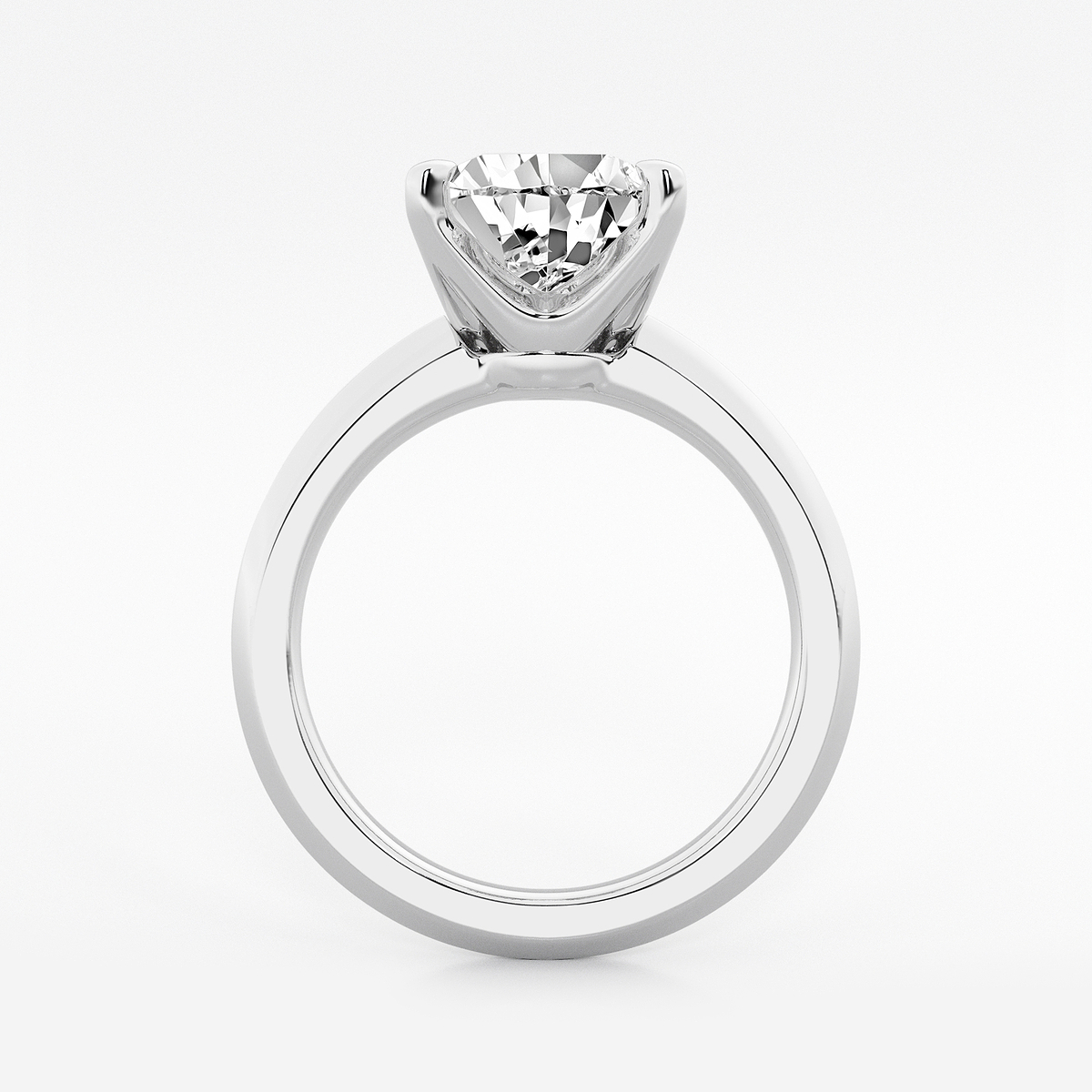Additional Image 1 for  3 ctw Princess Lab Grown Diamond Knife Edge Solitaire Engagement Ring