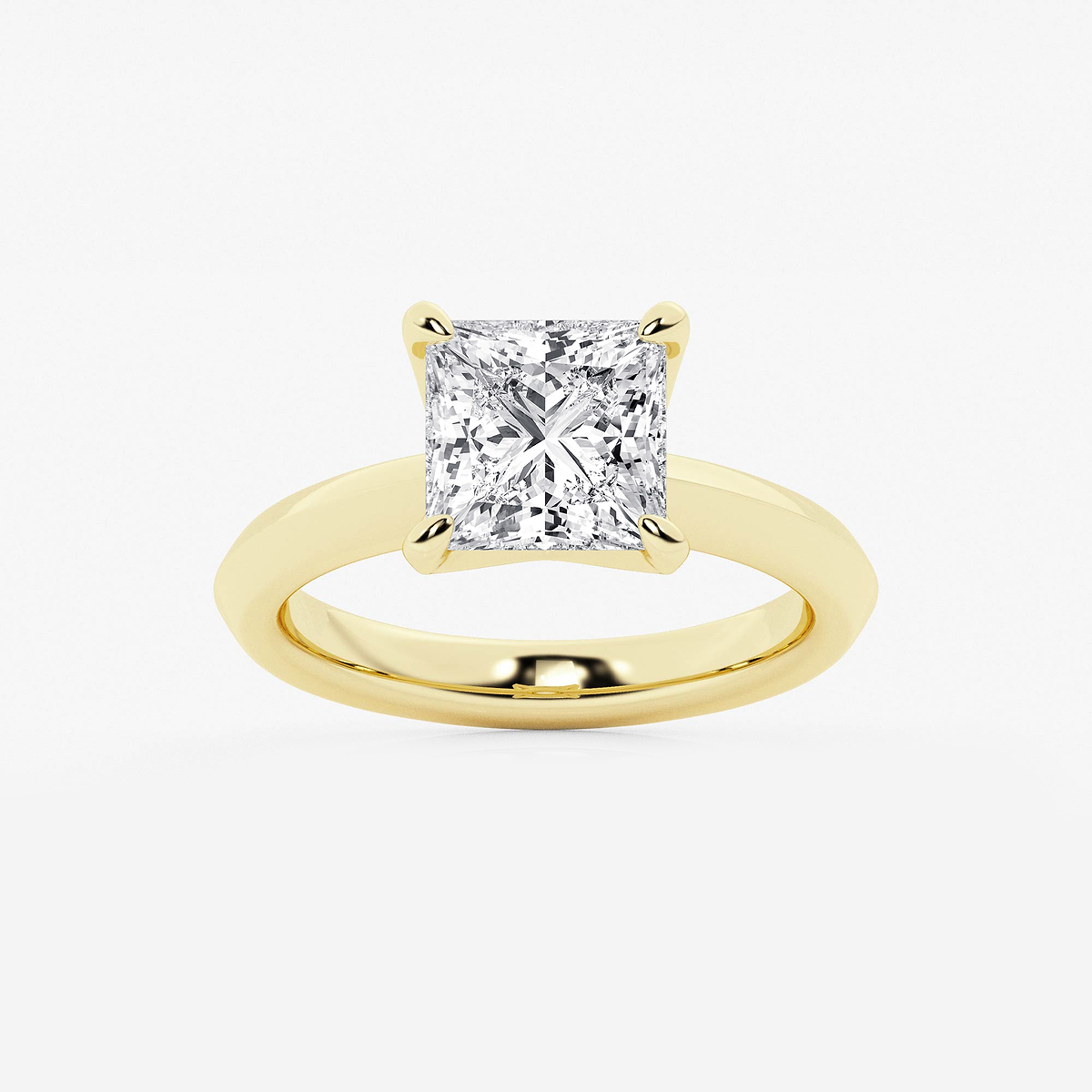 3 ctw Princess Lab Grown Diamond Knife Edge Solitaire Engagement Ring