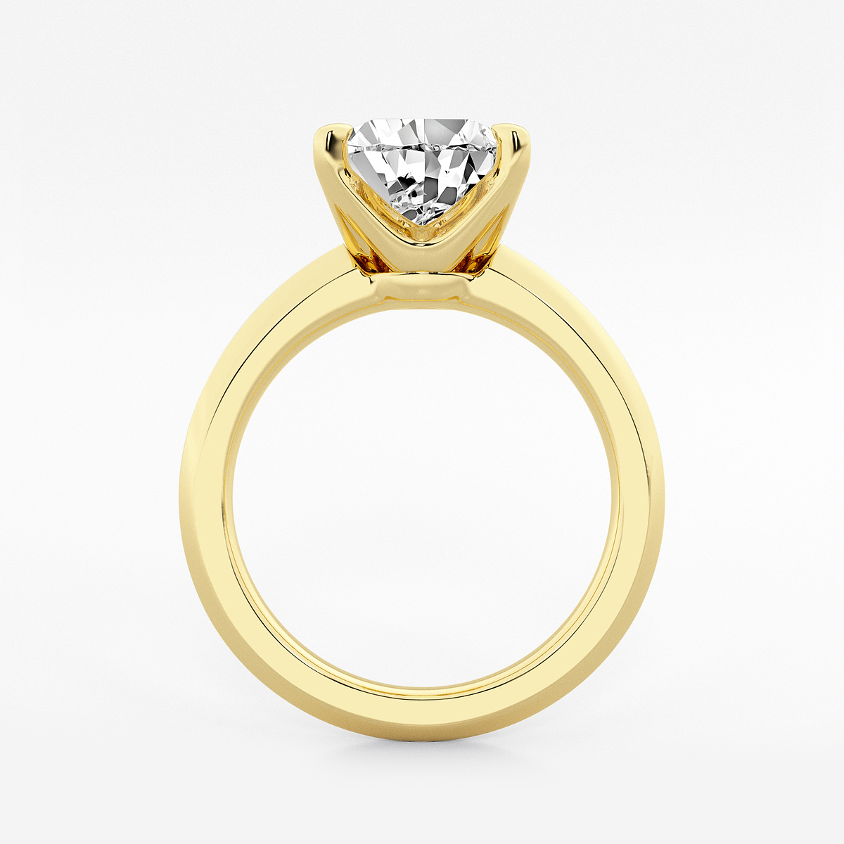 Additional Image 1 for  3 ctw Princess Lab Grown Diamond Knife Edge Solitaire Engagement Ring