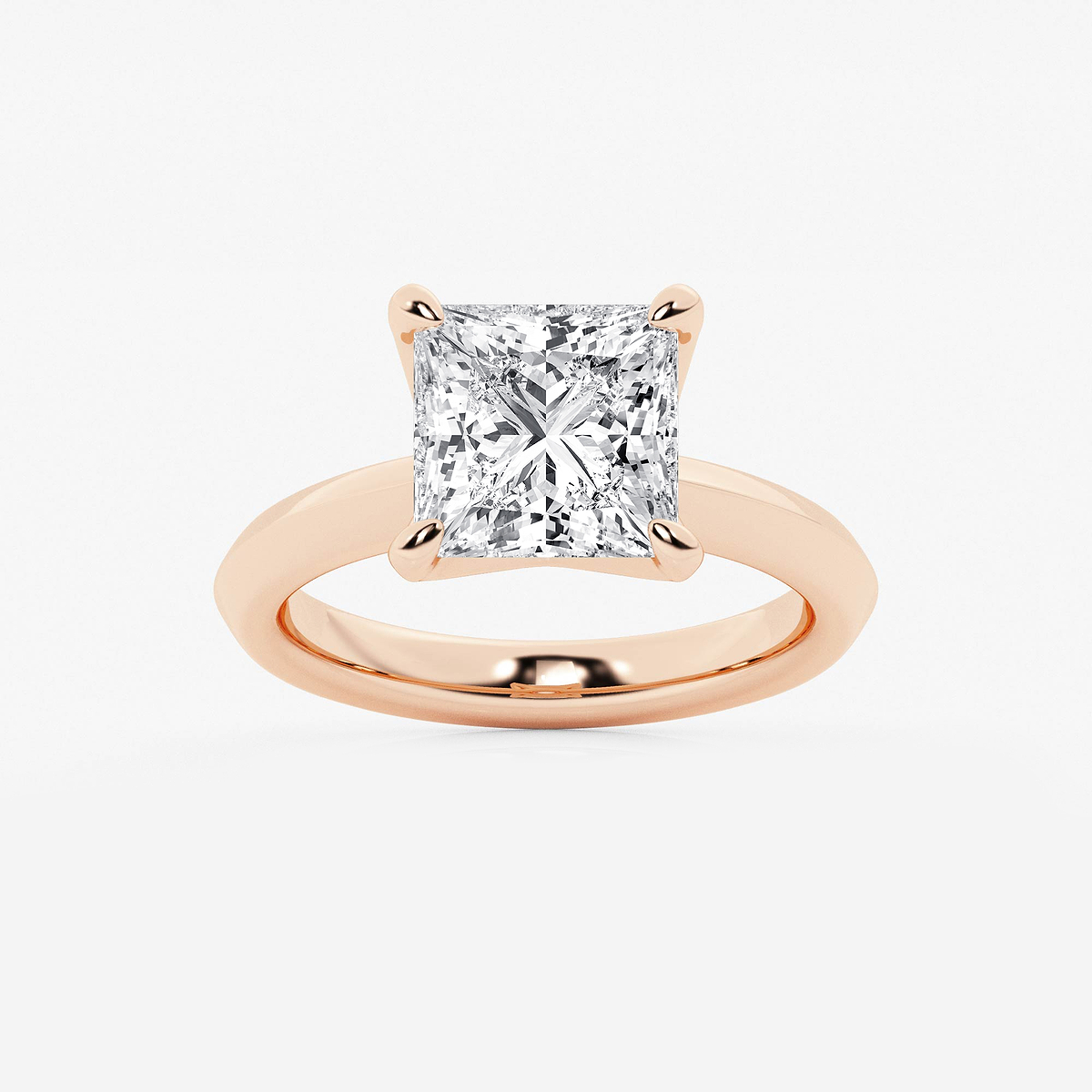 4 ctw Princess Lab Grown Diamond Knife Edge Solitaire Engagement Ring