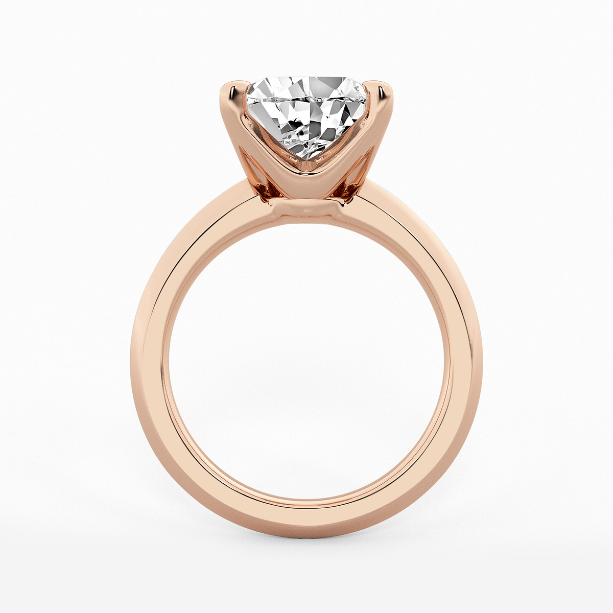 Additional Image 1 for  4 ctw Princess Lab Grown Diamond Knife Edge Solitaire Engagement Ring