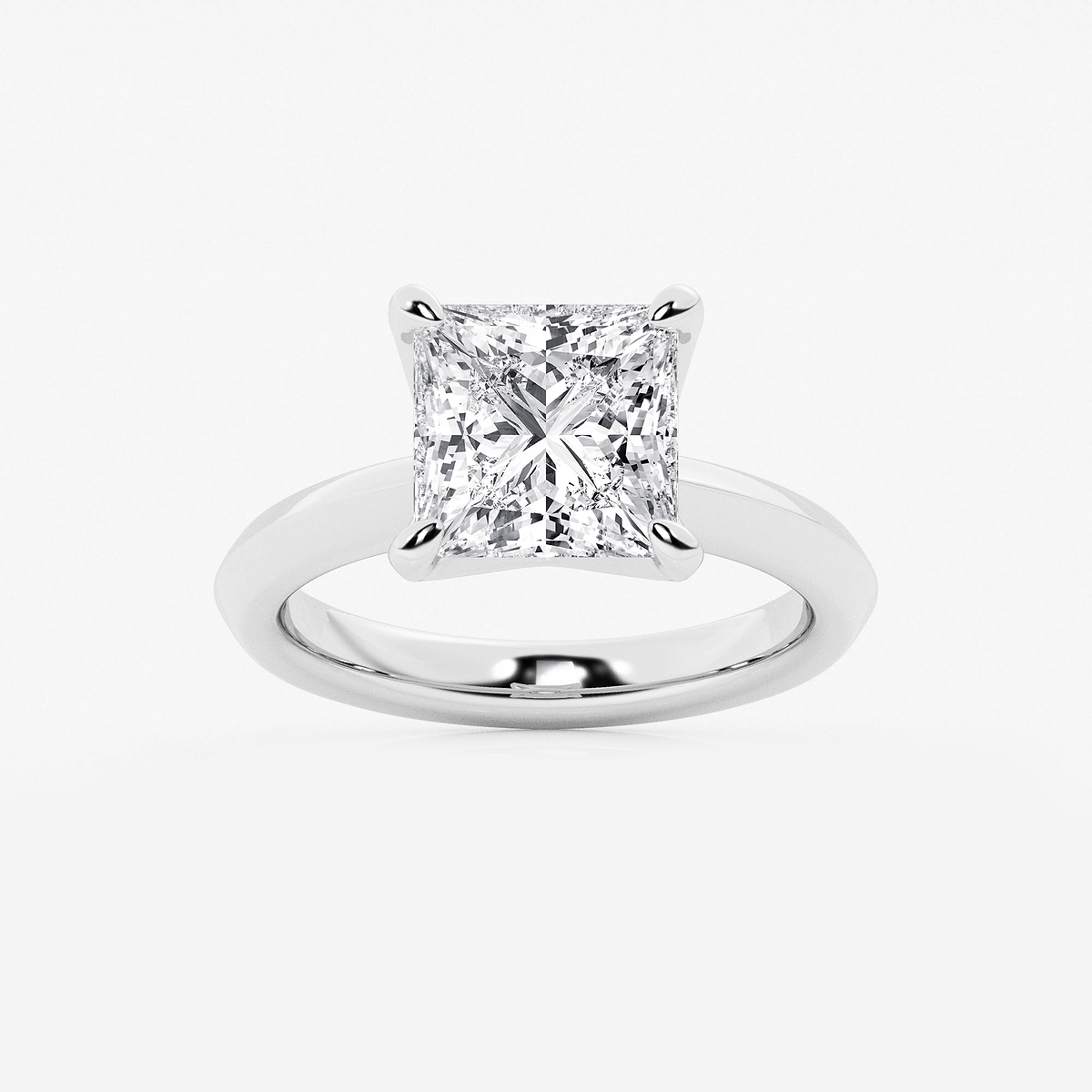 4 ctw Princess Lab Grown Diamond Knife Edge Solitaire Engagement Ring