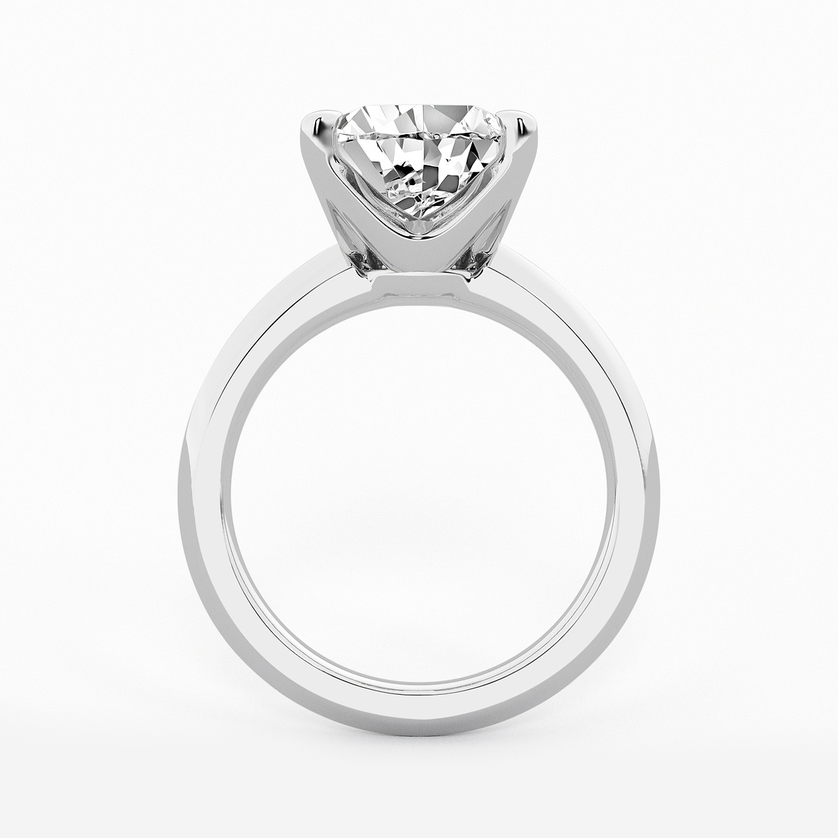 Additional Image 1 for  4 ctw Princess Lab Grown Diamond Knife Edge Solitaire Engagement Ring