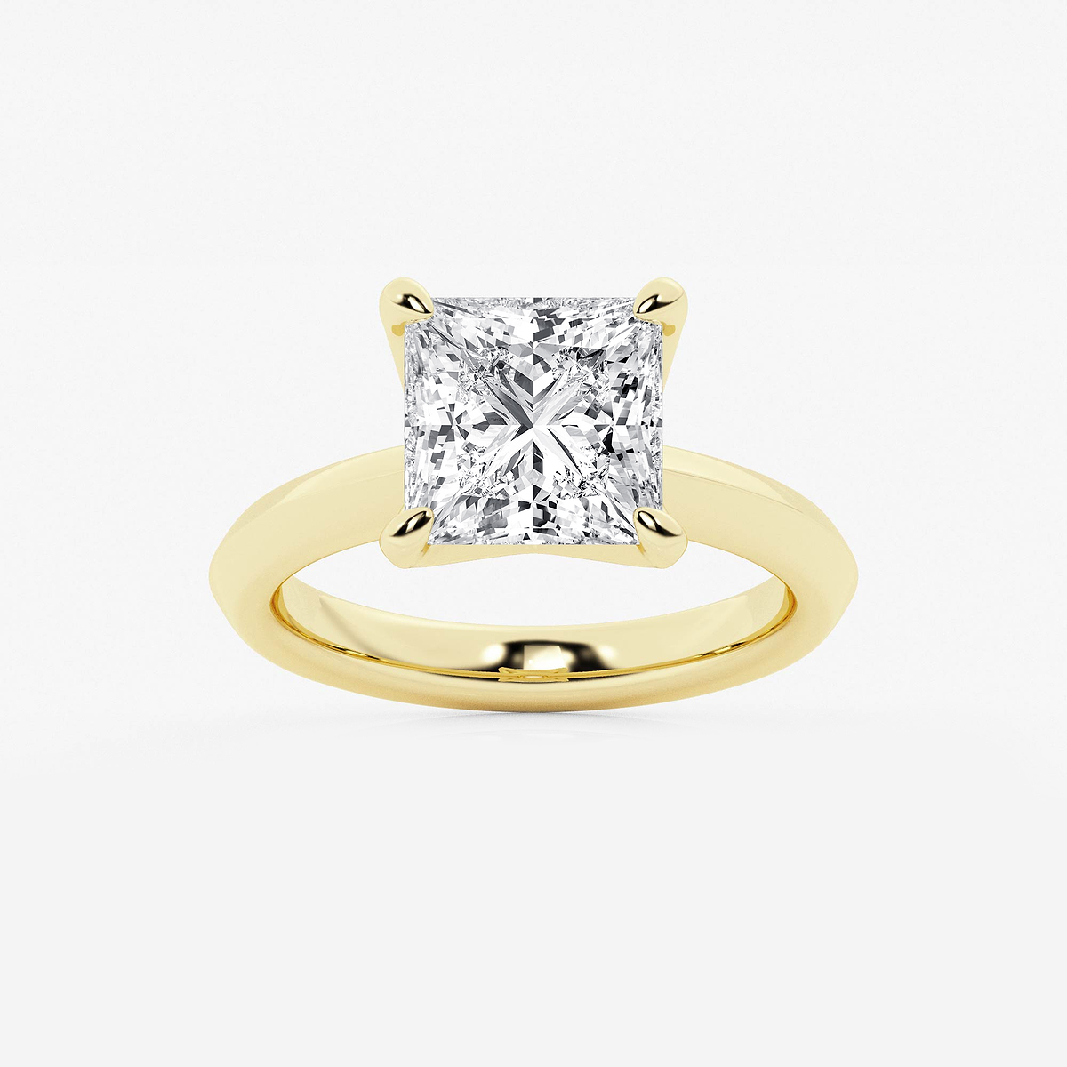 4 ctw Princess Lab Grown Diamond Knife Edge Solitaire Engagement Ring