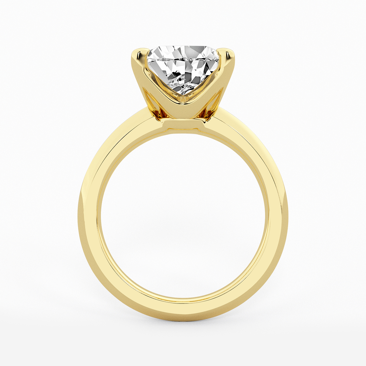 Additional Image 1 for  4 ctw Princess Lab Grown Diamond Knife Edge Solitaire Engagement Ring