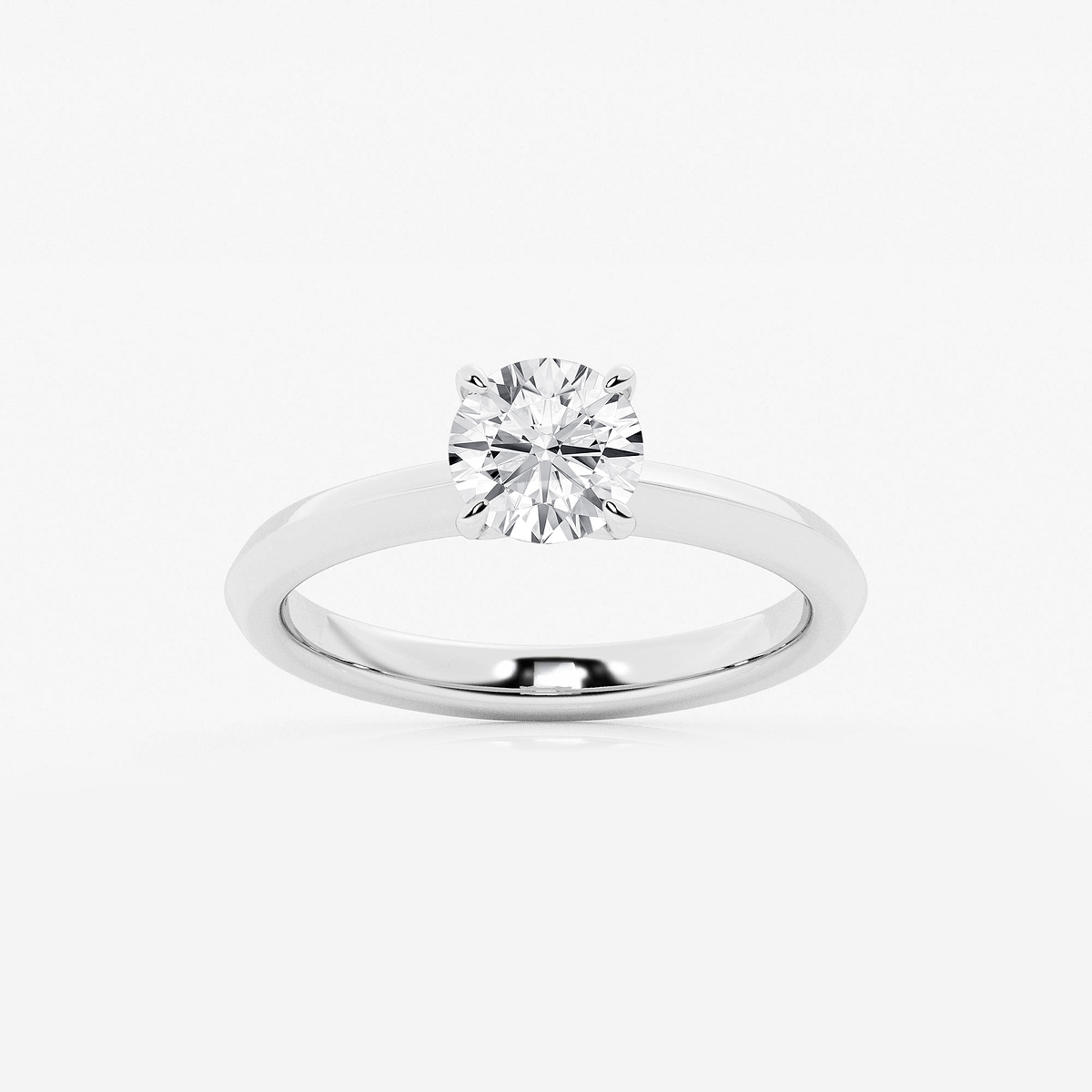 1 ctw Round Lab Grown Diamond Knife Edge Solitaire Engagement Ring