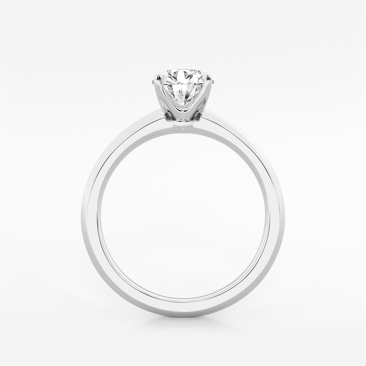 Additional Image 1 for  1 ctw Round Lab Grown Diamond Knife Edge Solitaire Engagement Ring