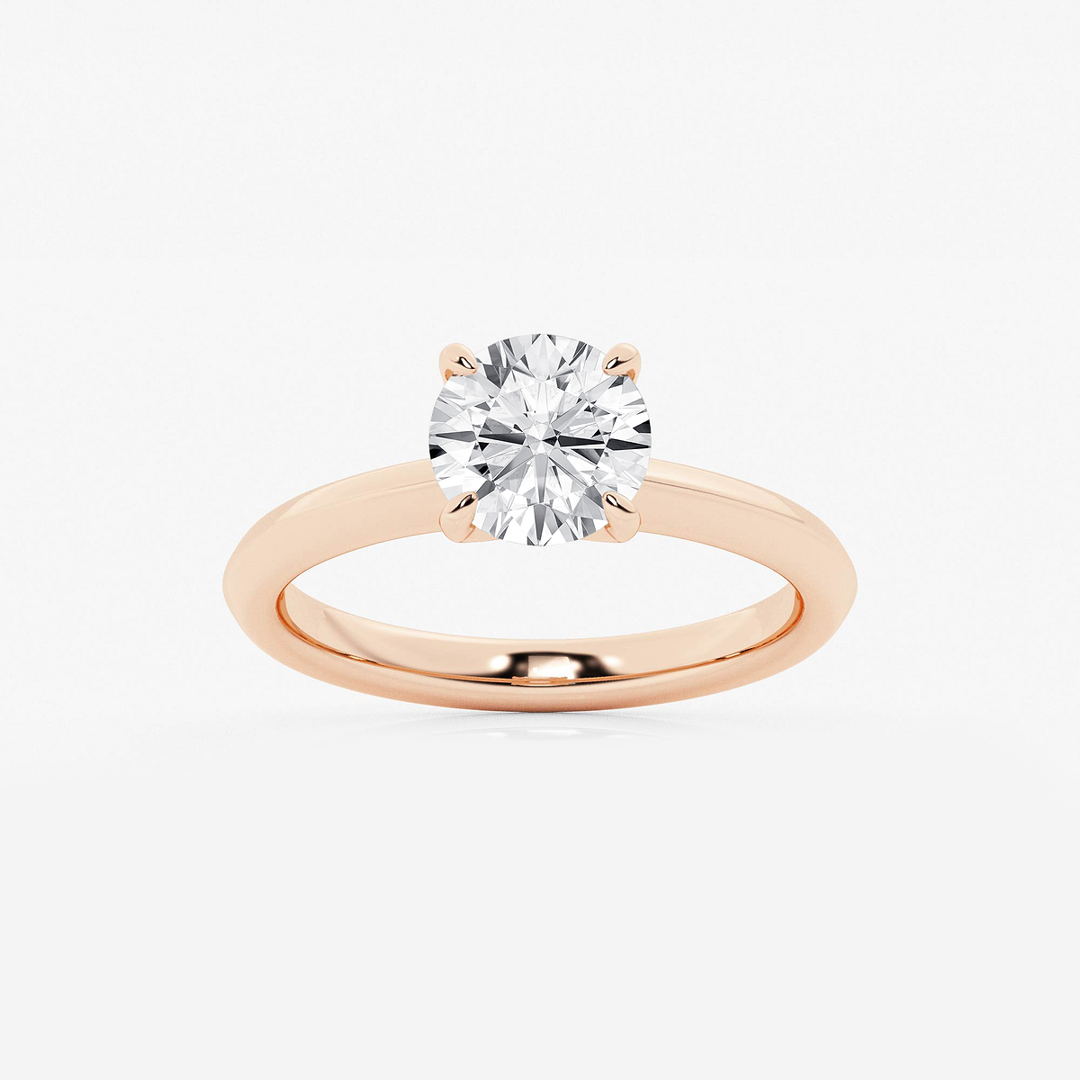 1 1/2 ctw Round Lab Grown Diamond Knife Edge Solitaire Engagement Ring