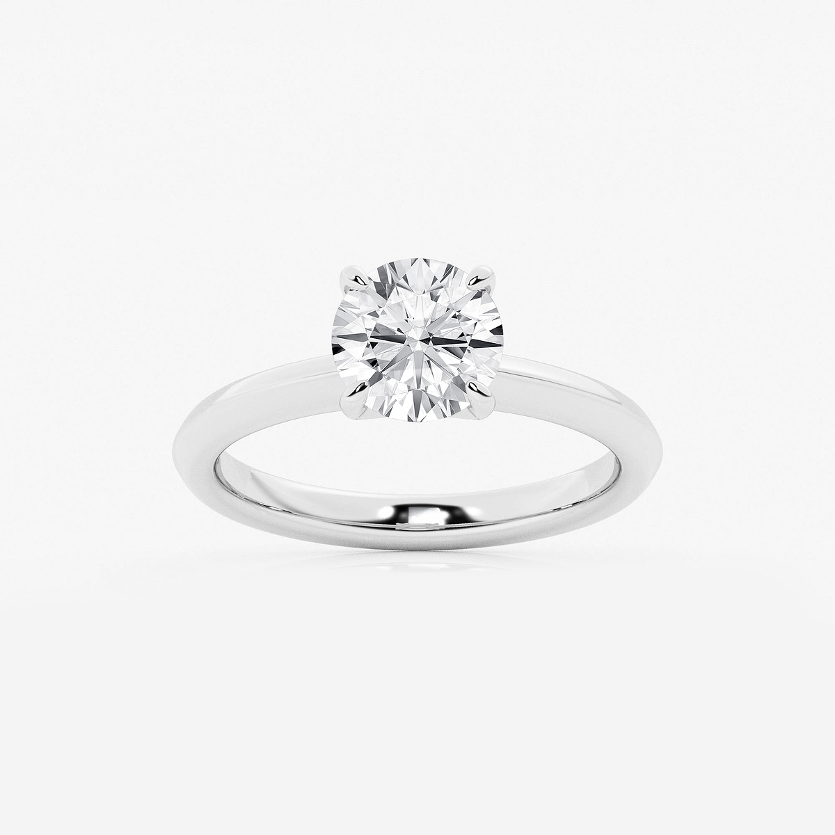1 1/2 ctw Round Lab Grown Diamond Knife Edge Solitaire Engagement Ring