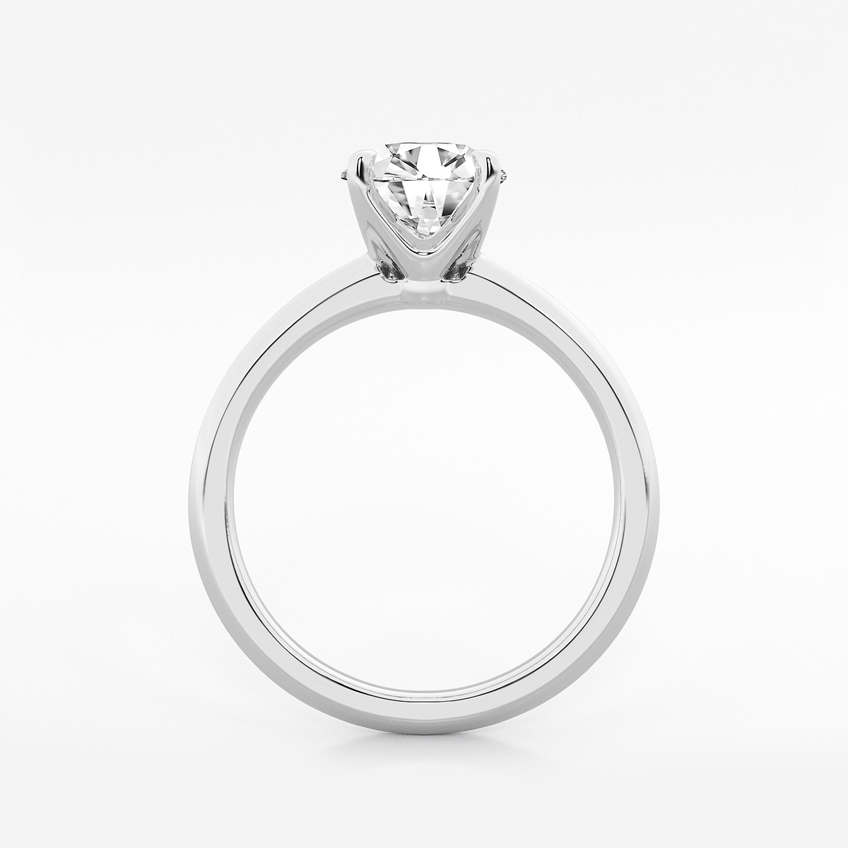 Additional Image 1 for  1 1/2 ctw Round Lab Grown Diamond Knife Edge Solitaire Engagement Ring