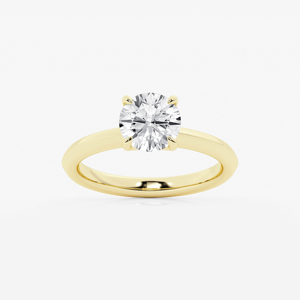 1 1/2 ctw Round Lab Grown Diamond Knife Edge Solitaire Engagement Ring
