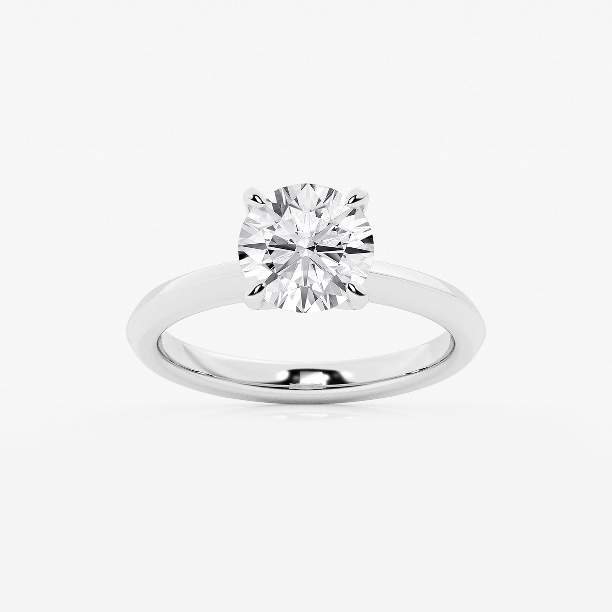 2 ctw Round Lab Grown Diamond Knife Edge Solitaire Engagement Ring