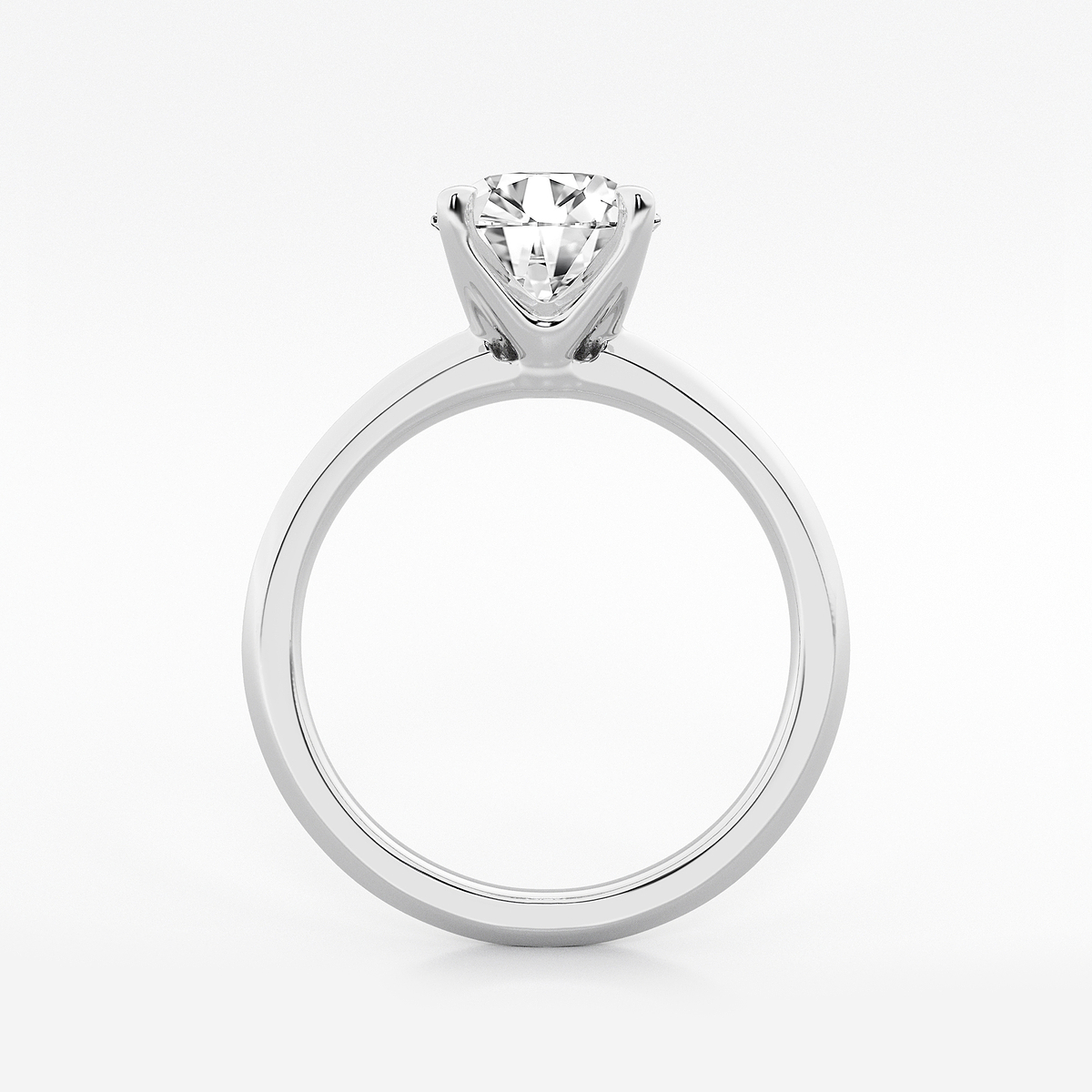 Additional Image 1 for  2 ctw Round Lab Grown Diamond Knife Edge Solitaire Engagement Ring