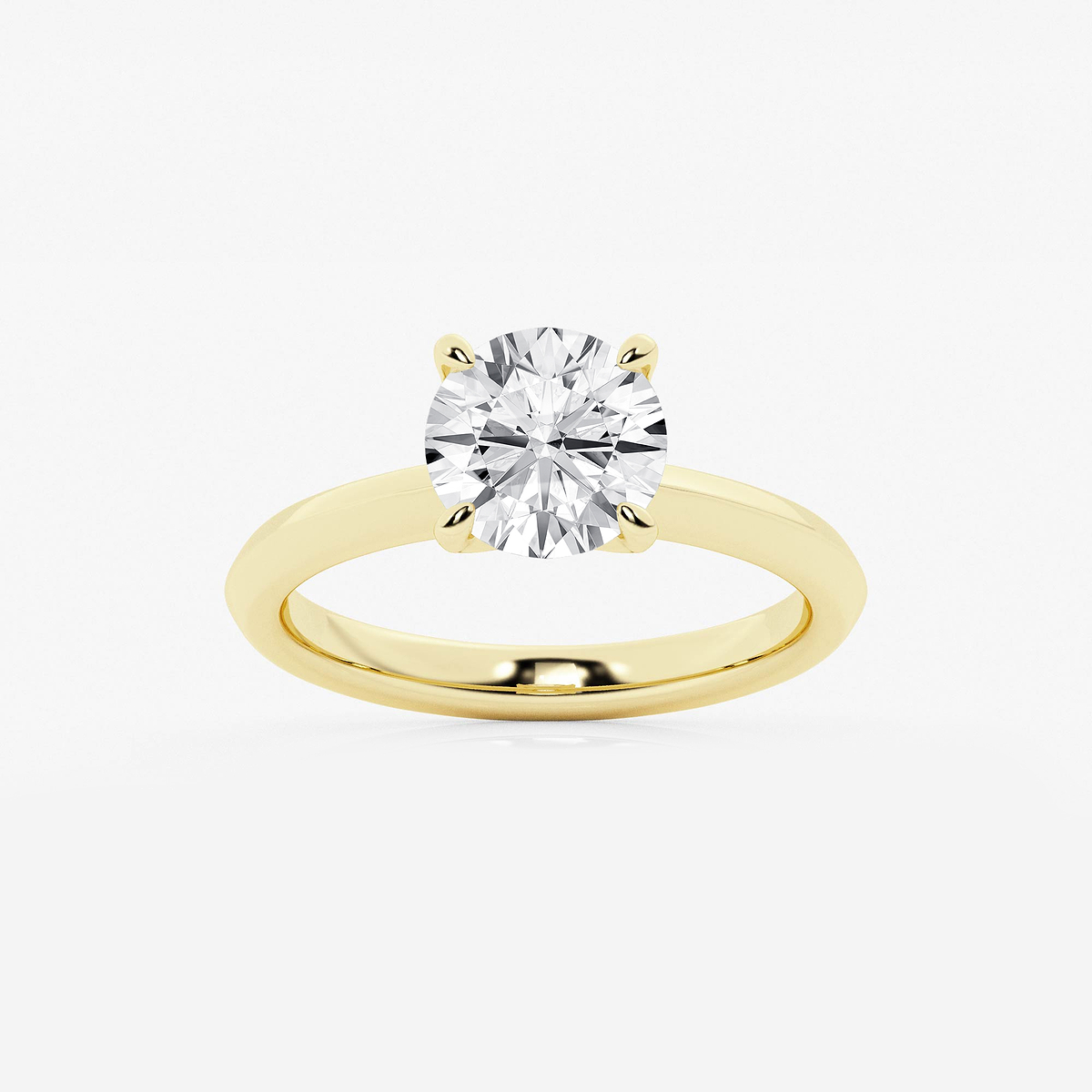 2 ctw Round Lab Grown Diamond Knife Edge Solitaire Engagement Ring
