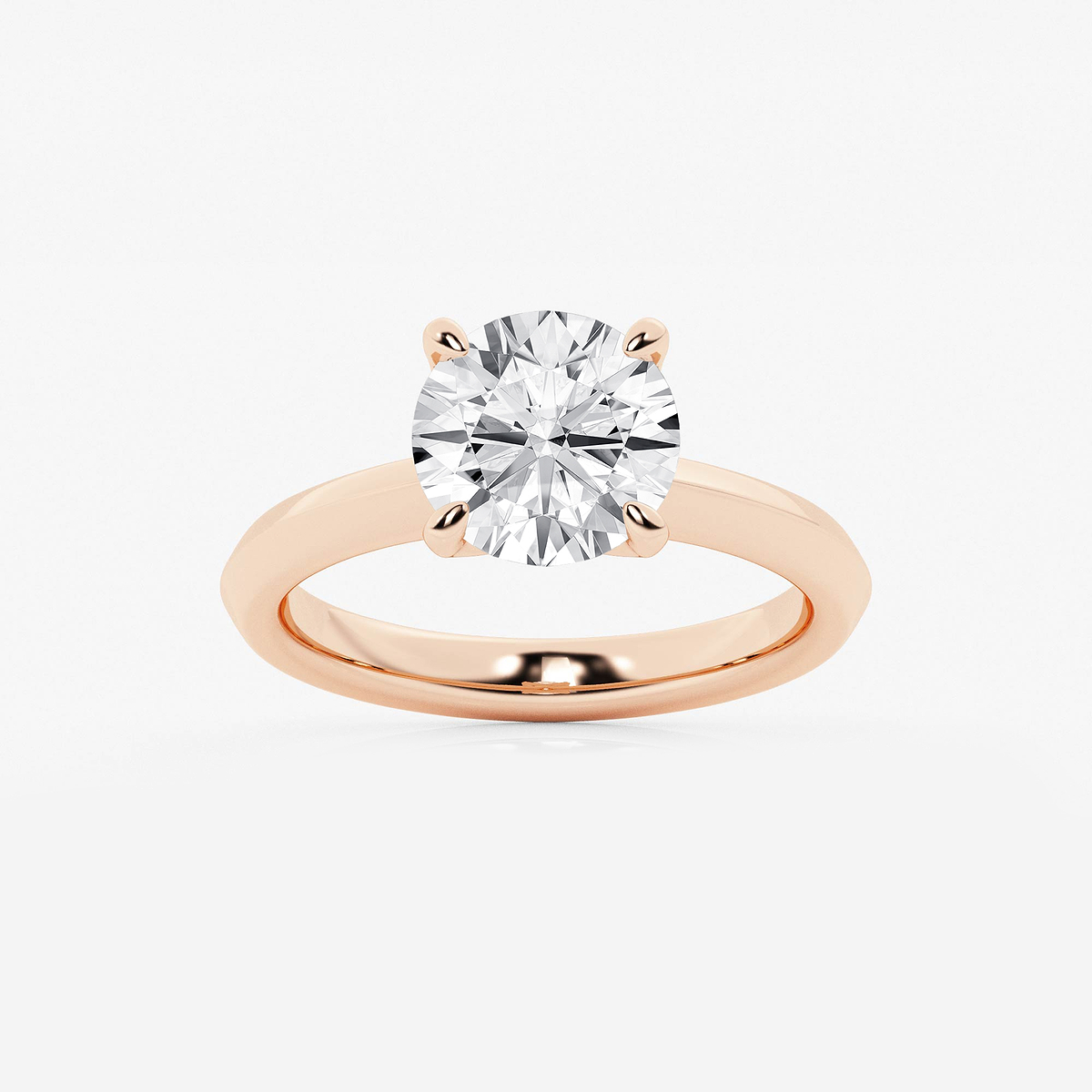 2 1/2 ctw Round Lab Grown Diamond Knife Edge Solitaire Engagement Ring