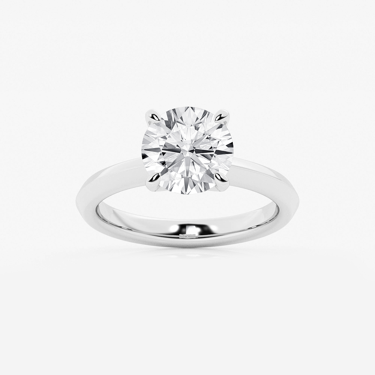 2 1/2 ctw Round Lab Grown Diamond Knife Edge Solitaire Engagement Ring