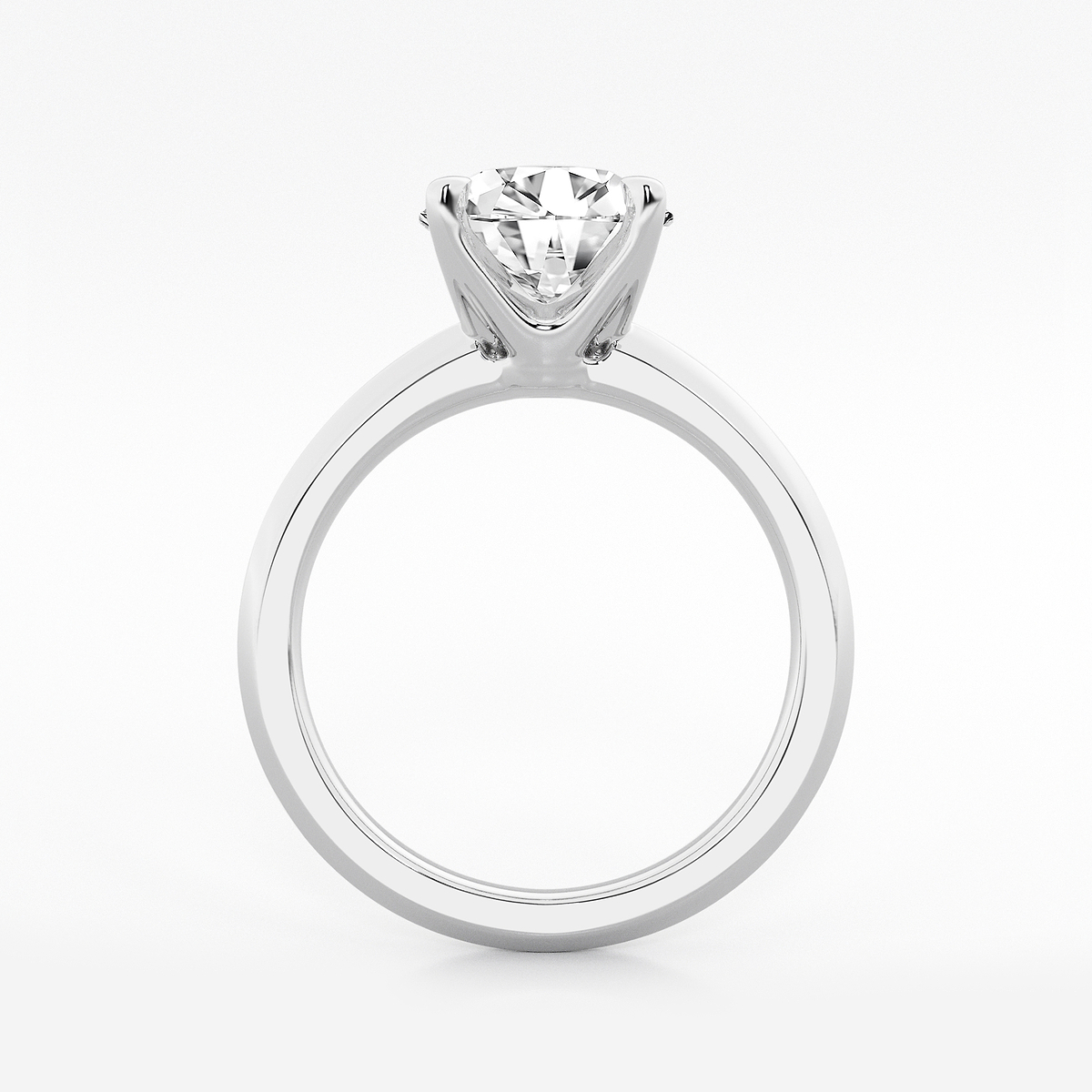 Additional Image 1 for  2 1/2 ctw Round Lab Grown Diamond Knife Edge Solitaire Engagement Ring