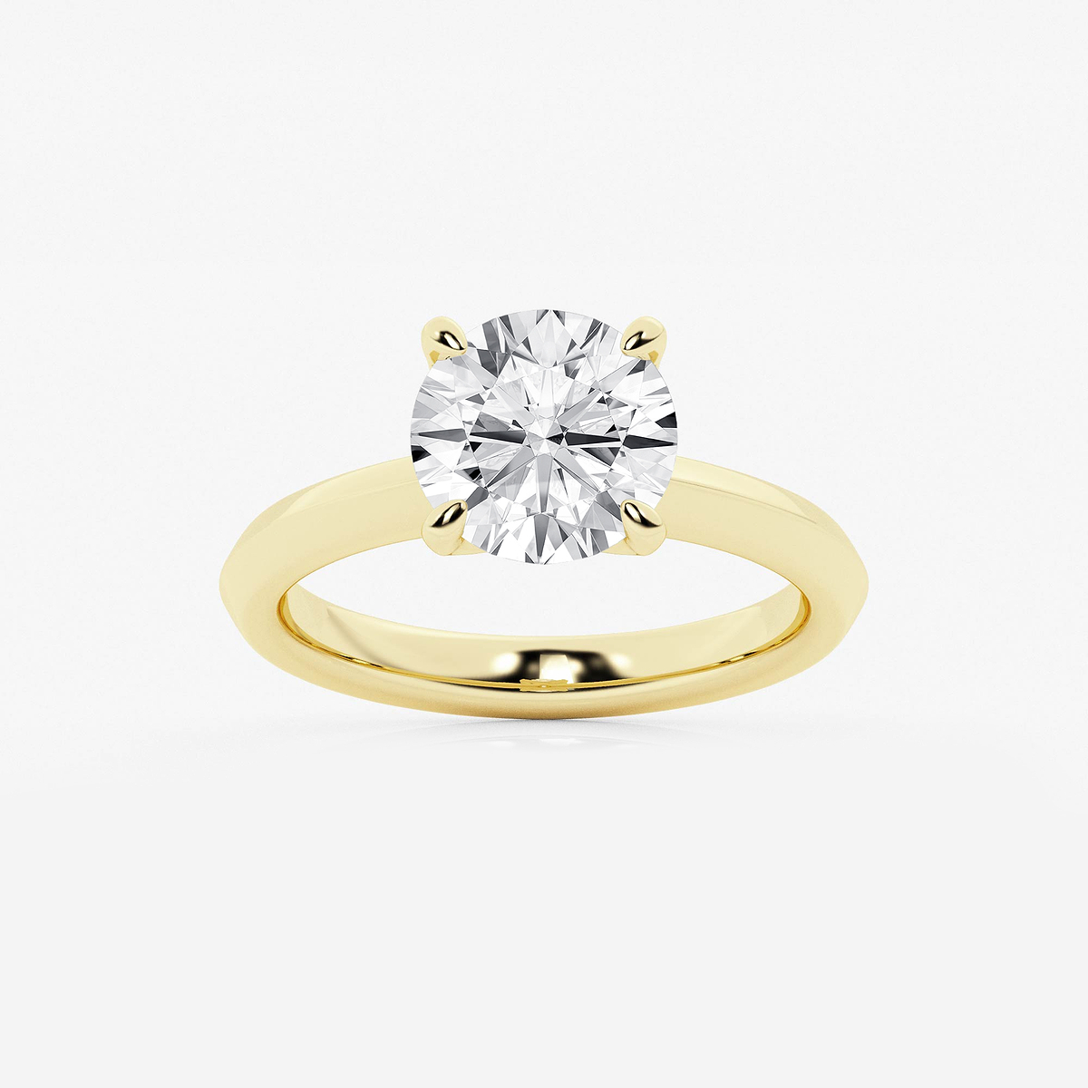 2 1/2 ctw Round Lab Grown Diamond Knife Edge Solitaire Engagement Ring