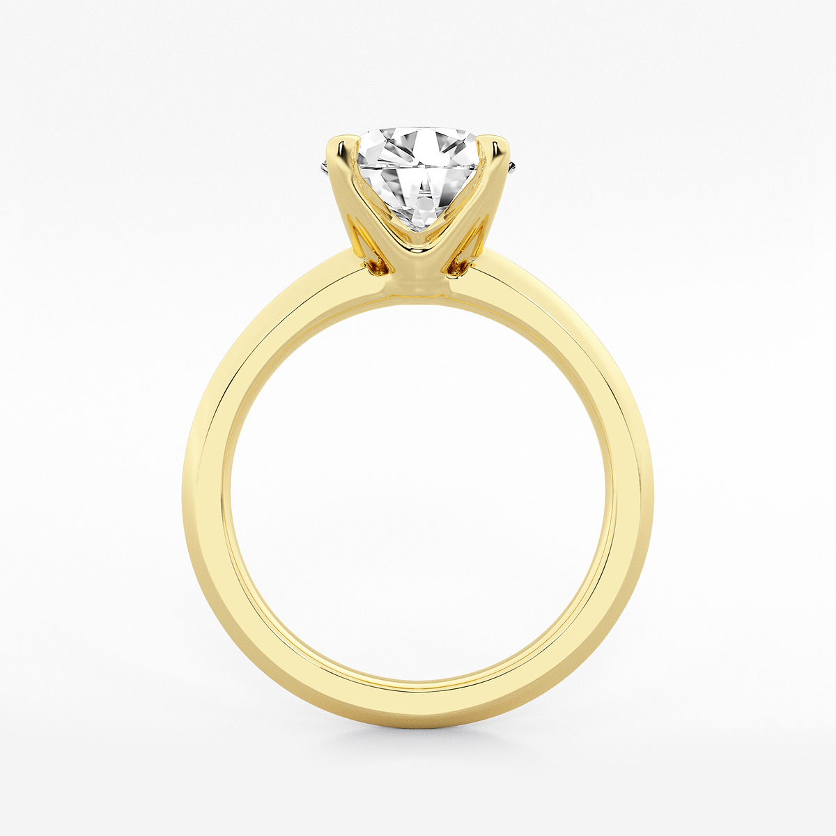 Additional Image 1 for  2 1/2 ctw Round Lab Grown Diamond Knife Edge Solitaire Engagement Ring