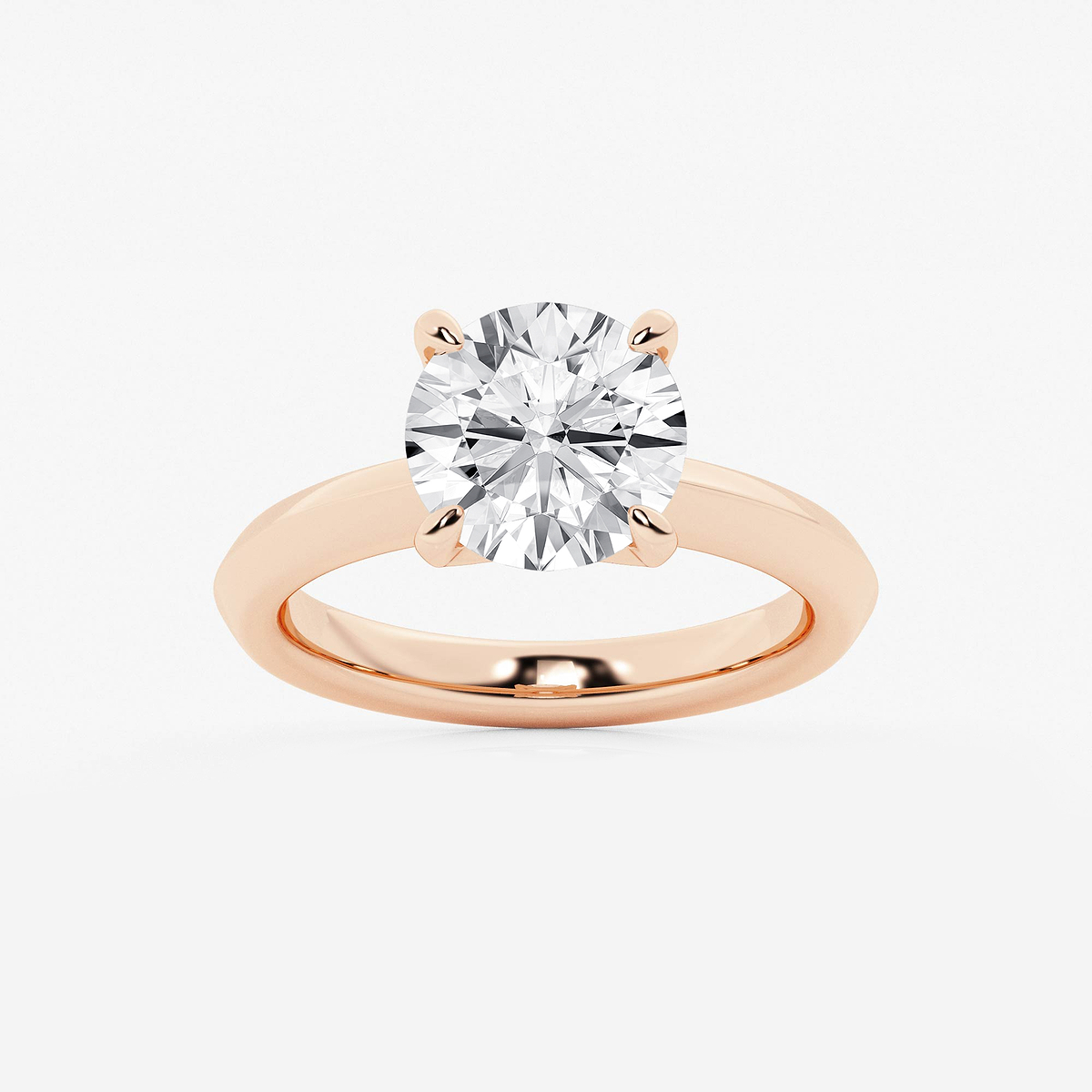3 ctw Round Lab Grown Diamond Knife Edge Solitaire Engagement Ring