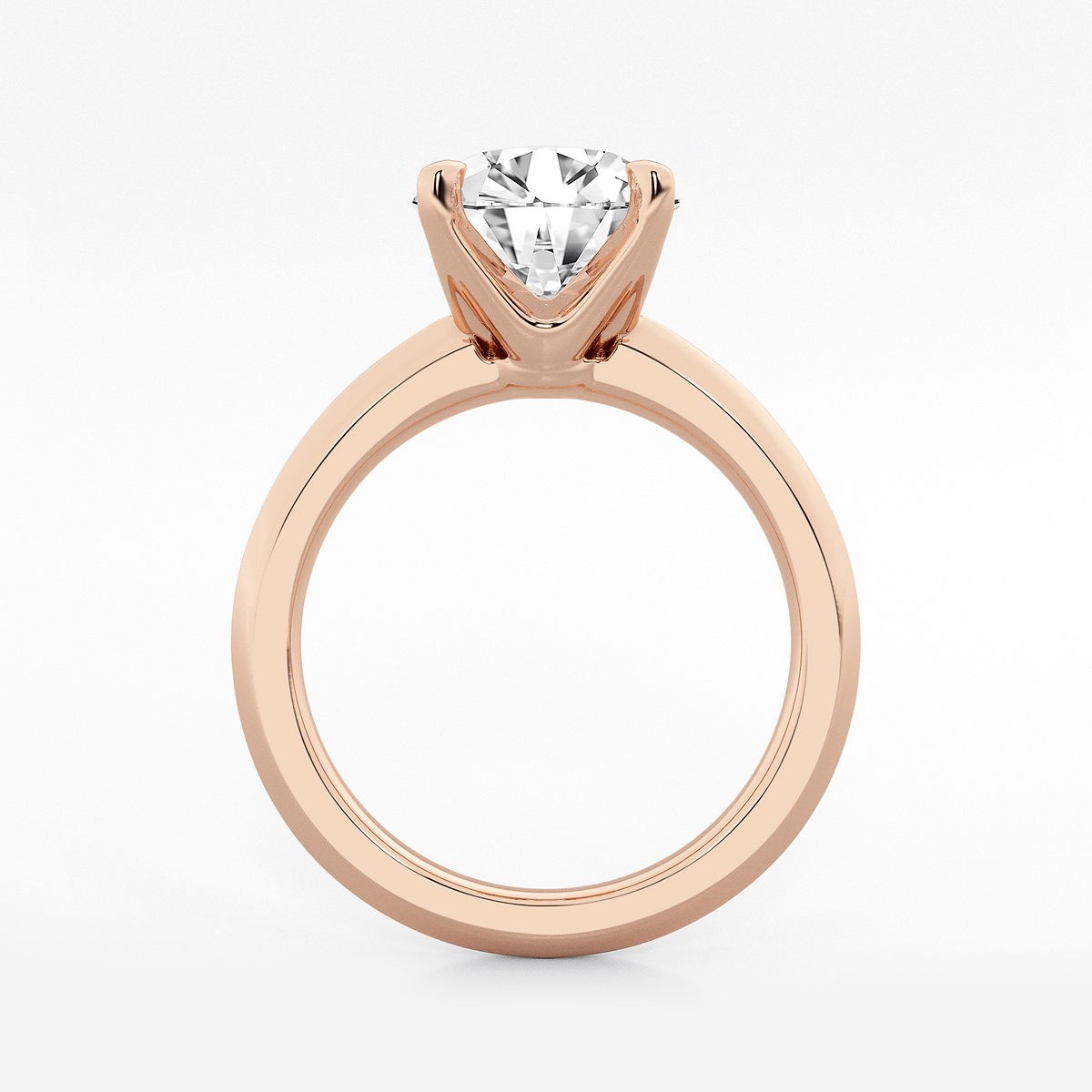 Additional Image 1 for  3 ctw Round Lab Grown Diamond Knife Edge Solitaire Engagement Ring
