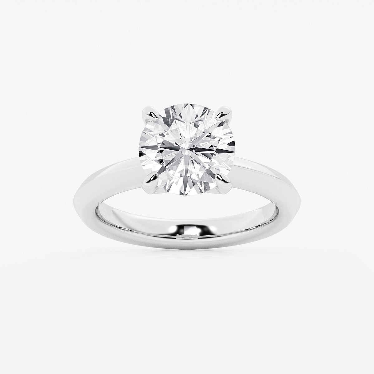 3 ctw Round Lab Grown Diamond Knife Edge Solitaire Engagement Ring
