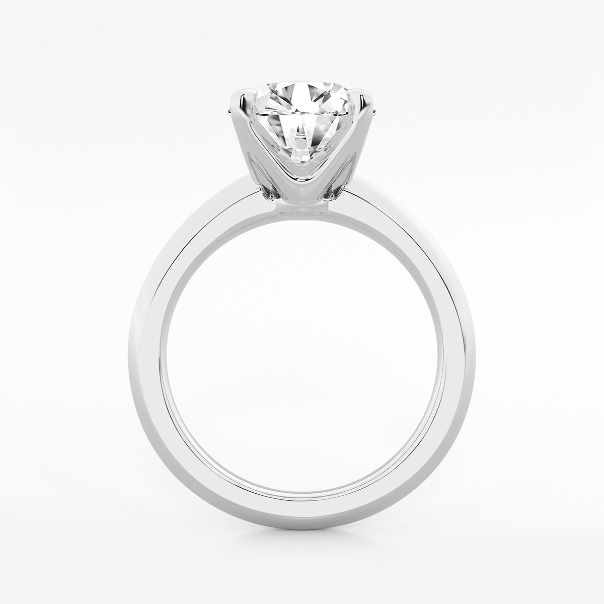 Additional Image 1 for  3 ctw Round Lab Grown Diamond Knife Edge Solitaire Engagement Ring