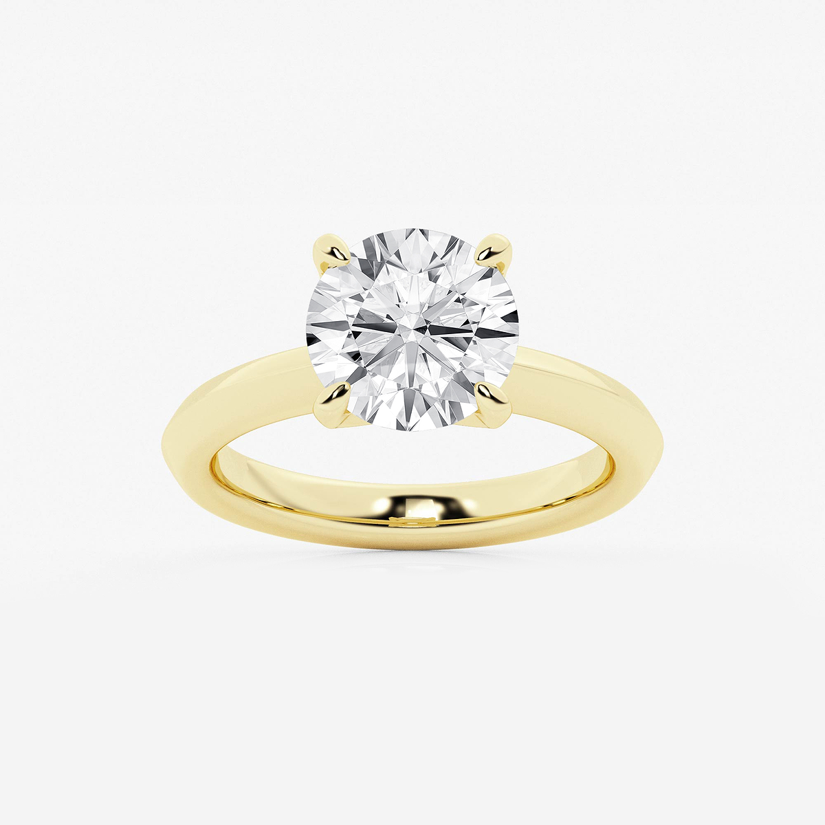 3 ctw Round Lab Grown Diamond Knife Edge Solitaire Engagement Ring