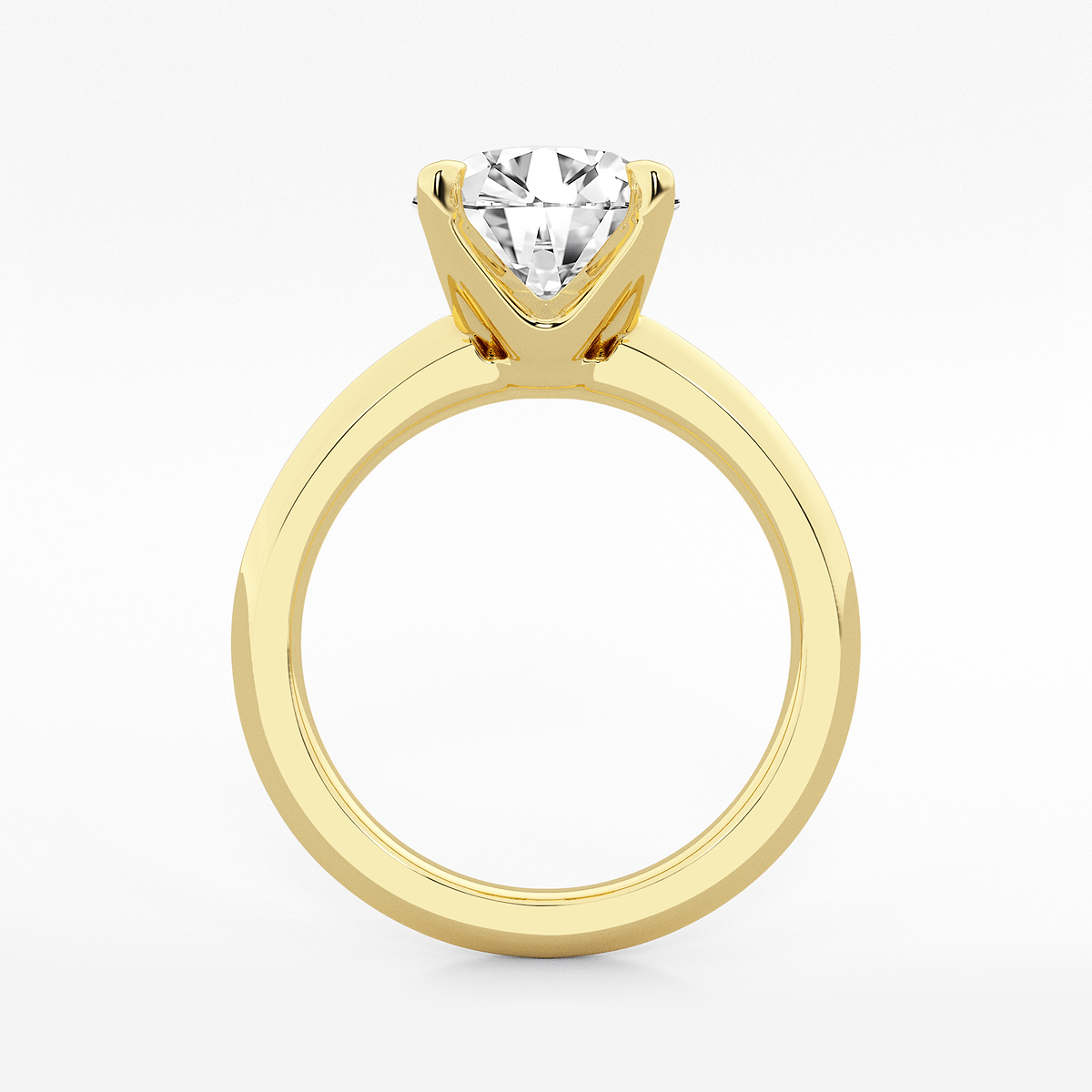 Additional Image 1 for  3 ctw Round Lab Grown Diamond Knife Edge Solitaire Engagement Ring