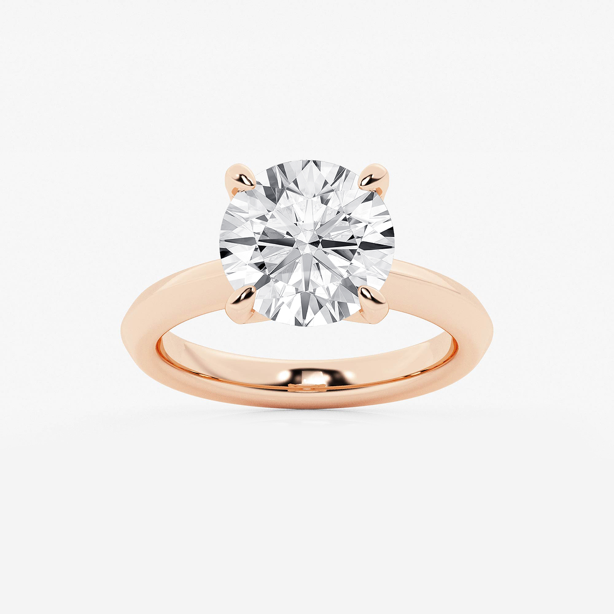 4 ctw Round Lab Grown Diamond Knife Edge Solitaire Engagement Ring