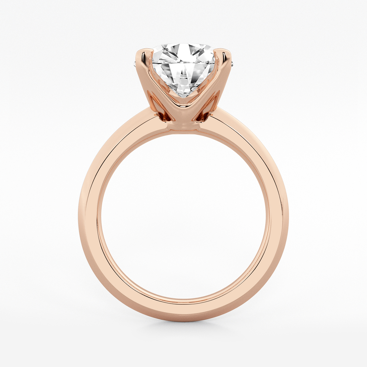 Additional Image 1 for  4 ctw Round Lab Grown Diamond Knife Edge Solitaire Engagement Ring