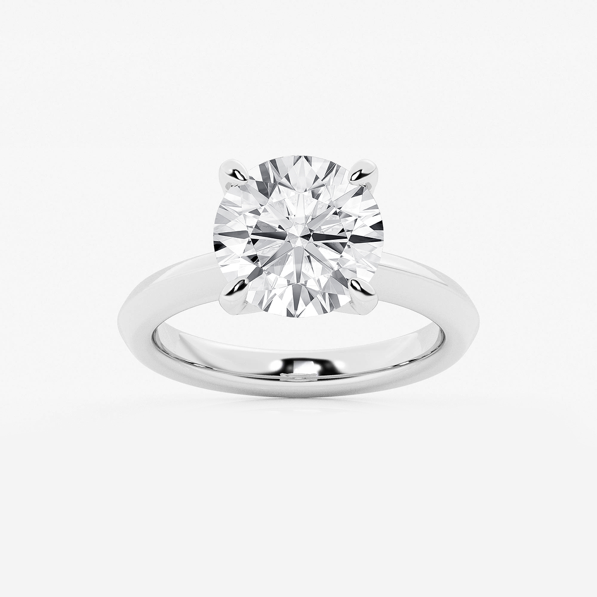 4 ctw Round Lab Grown Diamond Knife Edge Solitaire Engagement Ring
