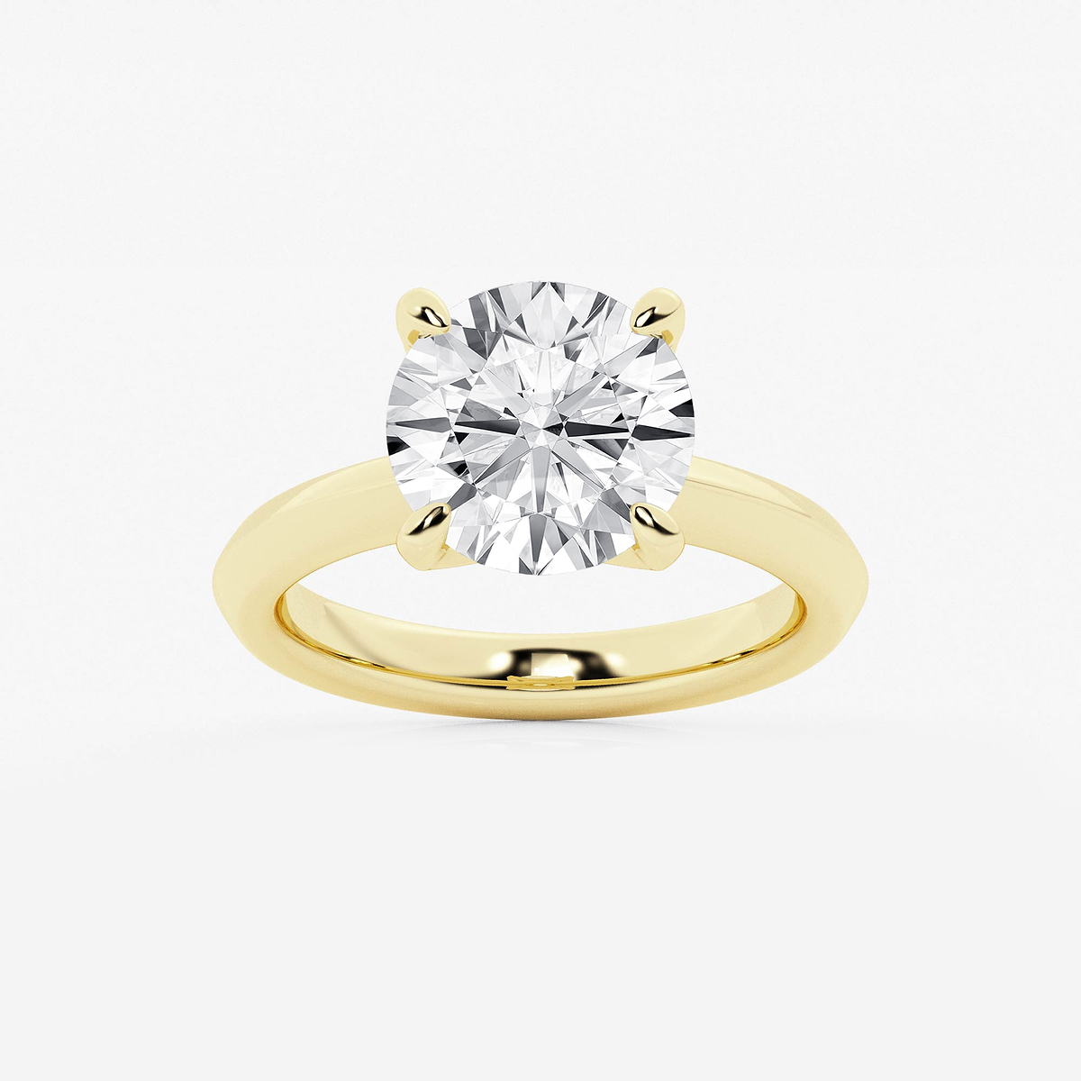 4 ctw Round Lab Grown Diamond Knife Edge Solitaire Engagement Ring