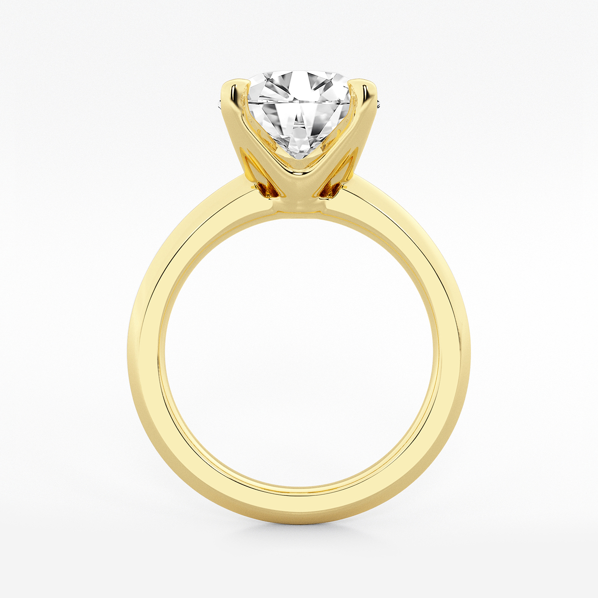 Additional Image 1 for  4 ctw Round Lab Grown Diamond Knife Edge Solitaire Engagement Ring
